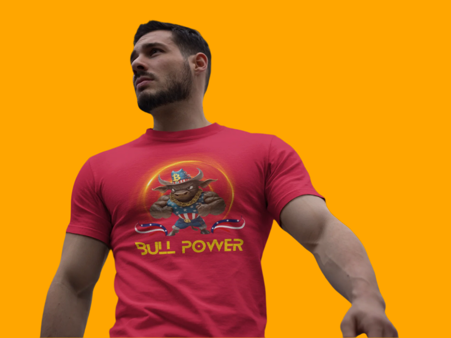 Bitcoin Bullz™ Crypto Freedom Tee – Patriot Style Meets Outdoor Streetwear Independence Day Crypto Bulls