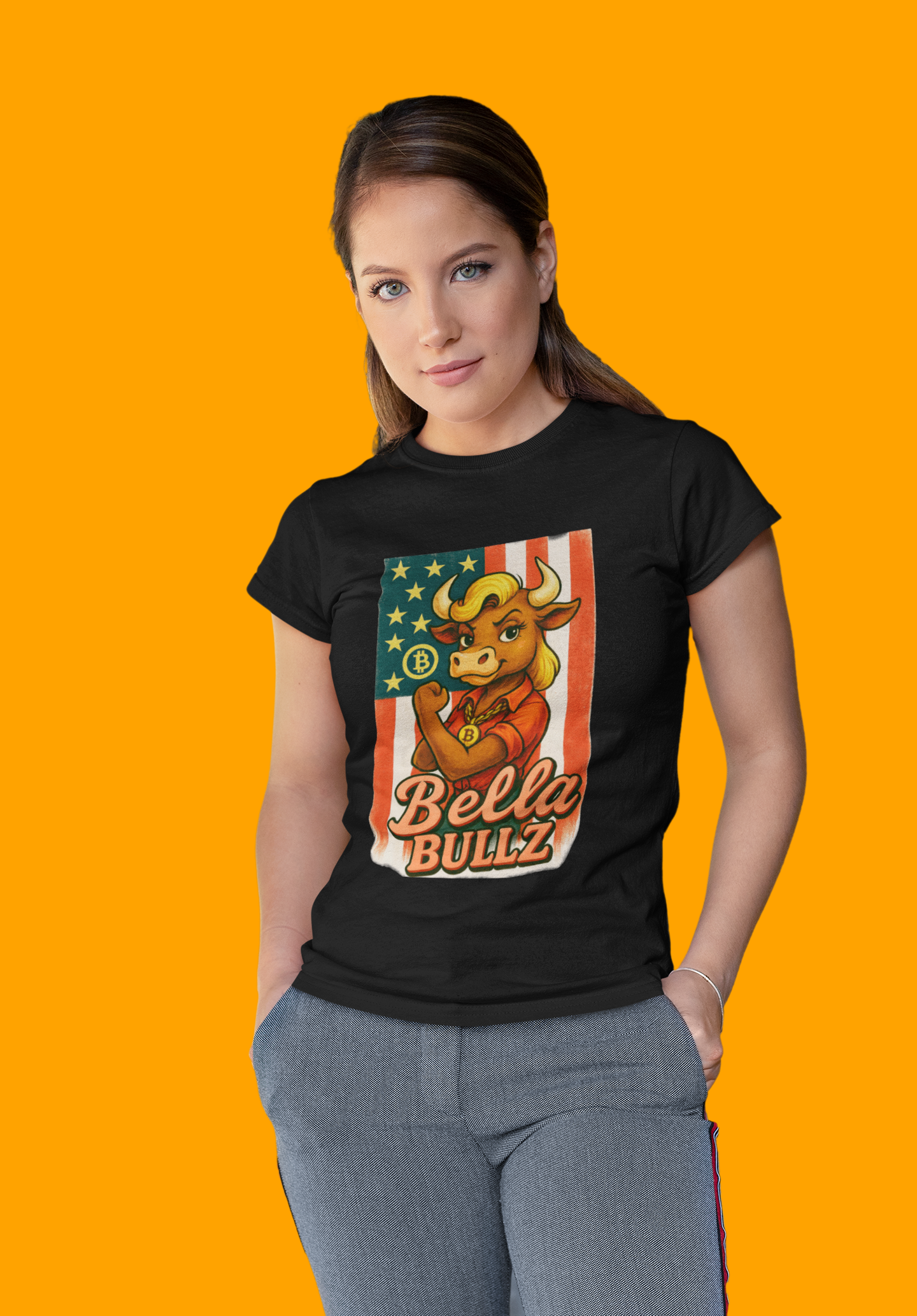 Bella Bullz Women's Graphic Tee Bitcoin Bullz Collection Limited Design