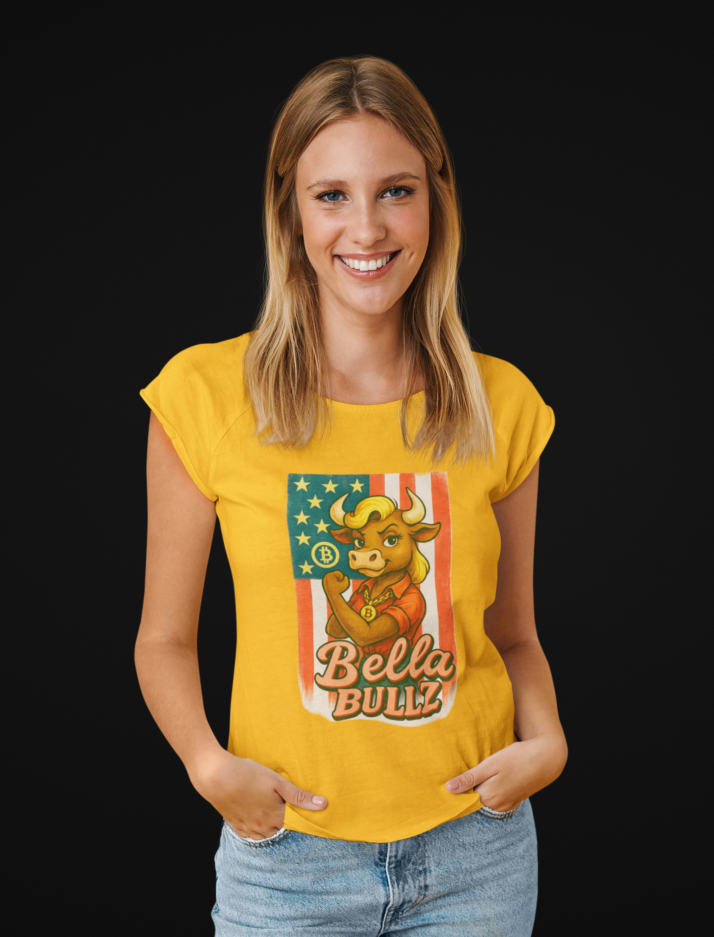 Bella Bullz Women's Graphic Tee Bitcoin Bullz Collection Limited Design