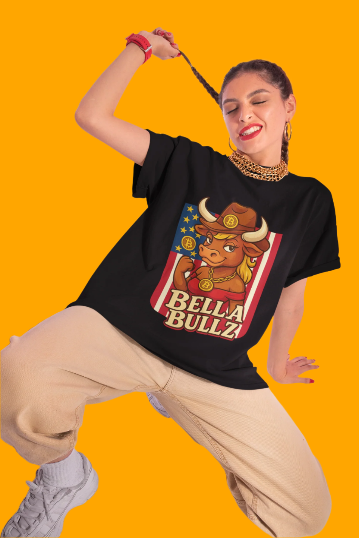 Bella Bullz Texas Cowboy Style for Crypto Women Limited Design Fashion Tee