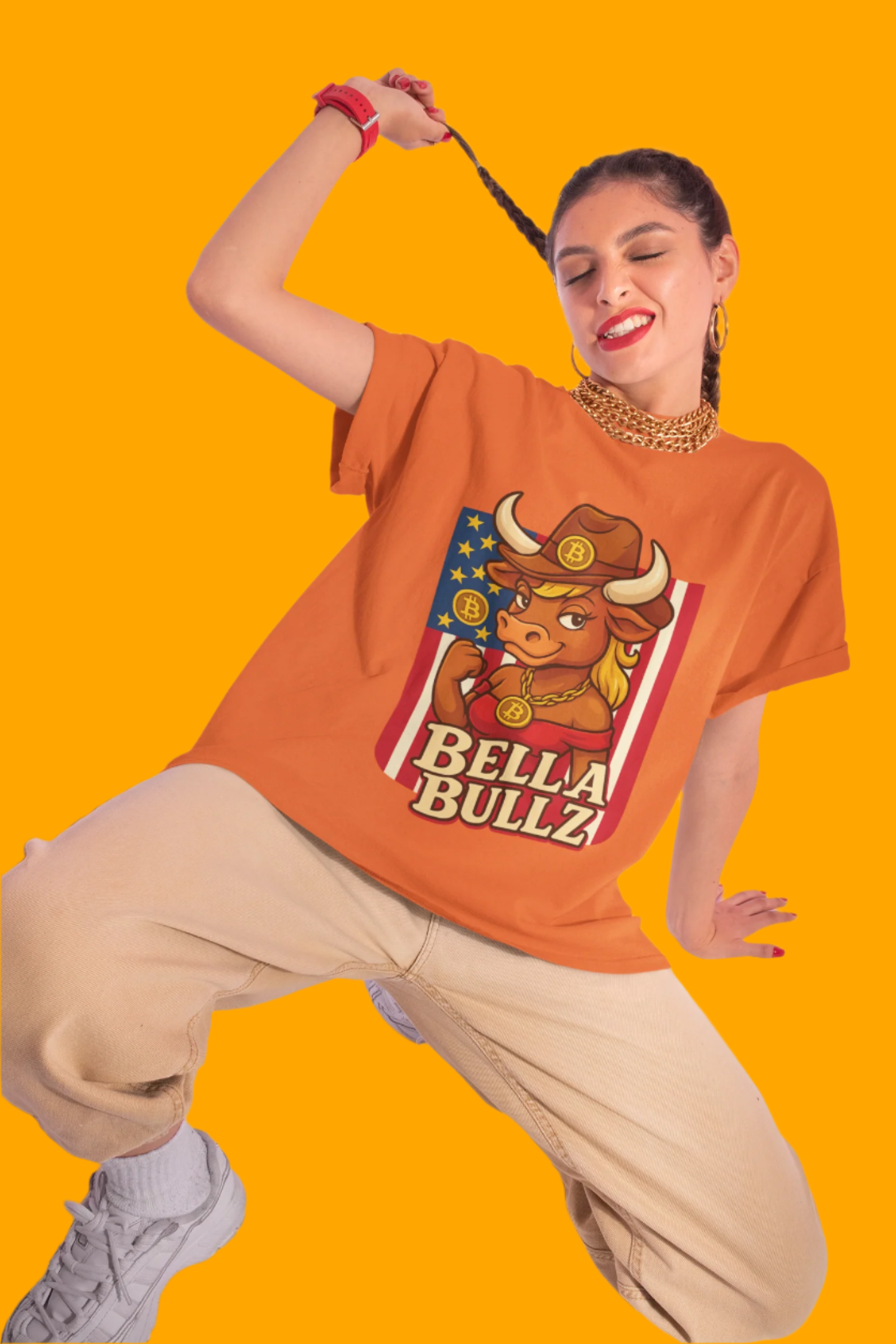 Bella Bullz Texas Cowboy Style for Crypto Women Limited Design Fashion Tee