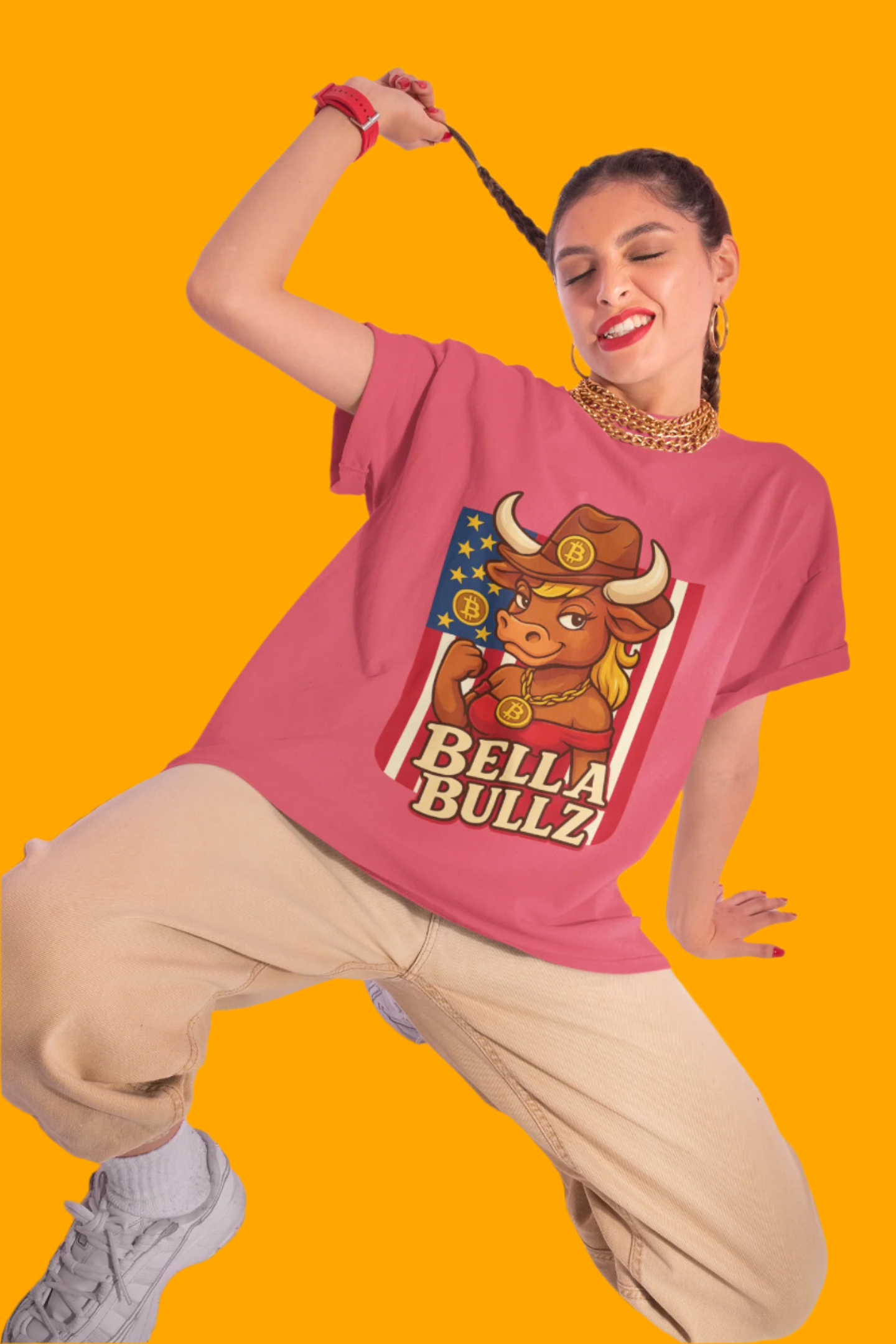 Bella Bullz Texas Cowboy Style for Crypto Women Limited Design Fashion Tee