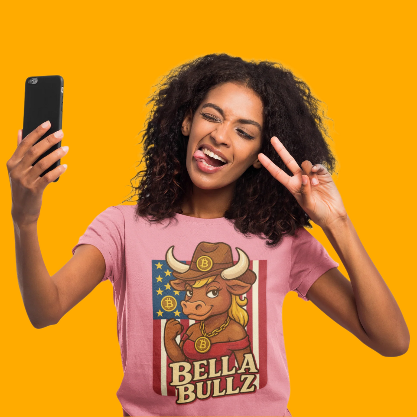 Bella Bullz Texas Cowboy Style for Crypto Women Limited Design Fashion Tee