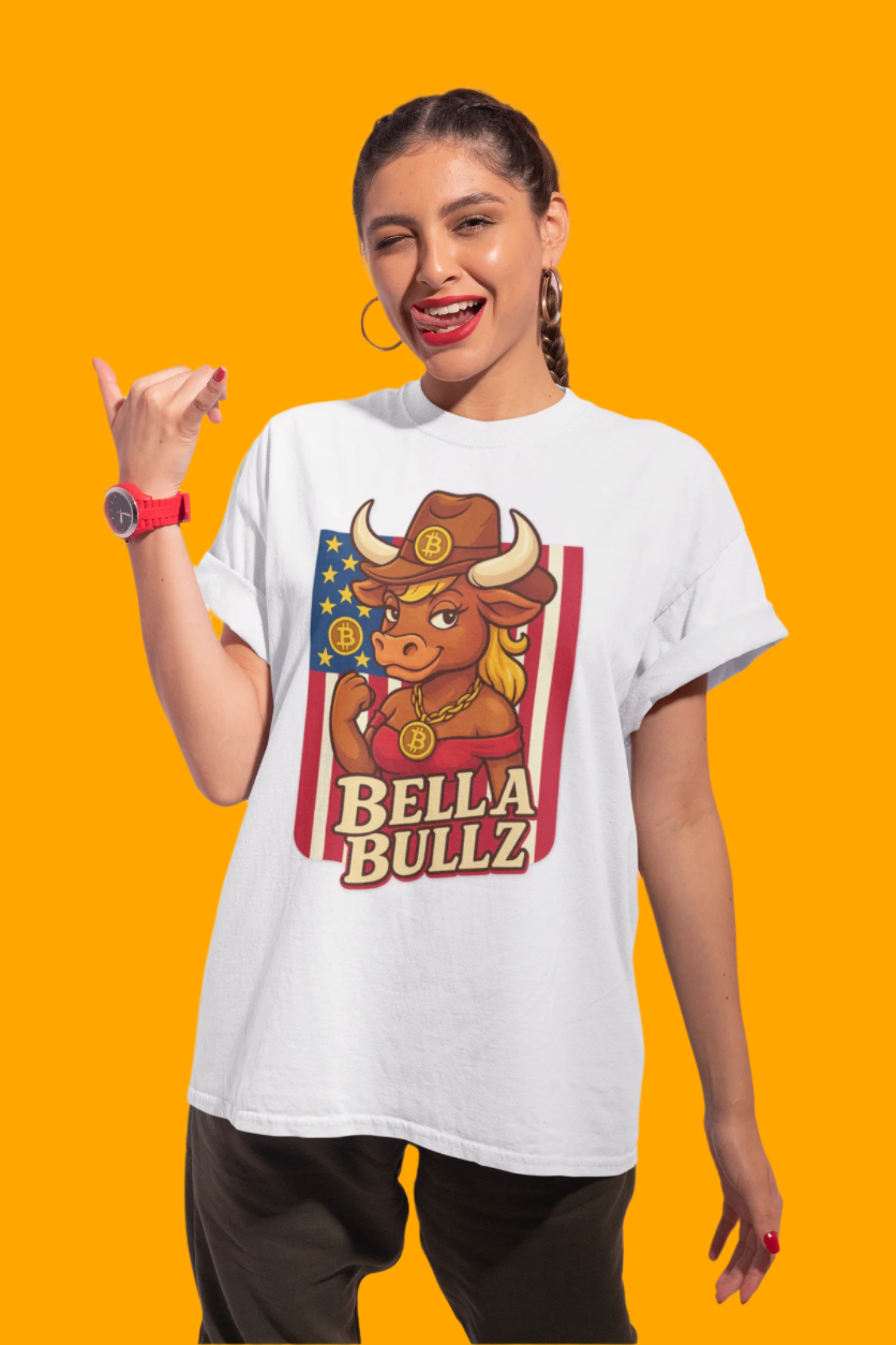 Bella Bullz Texas Cowboy Style for Crypto Women Limited Design Fashion Tee