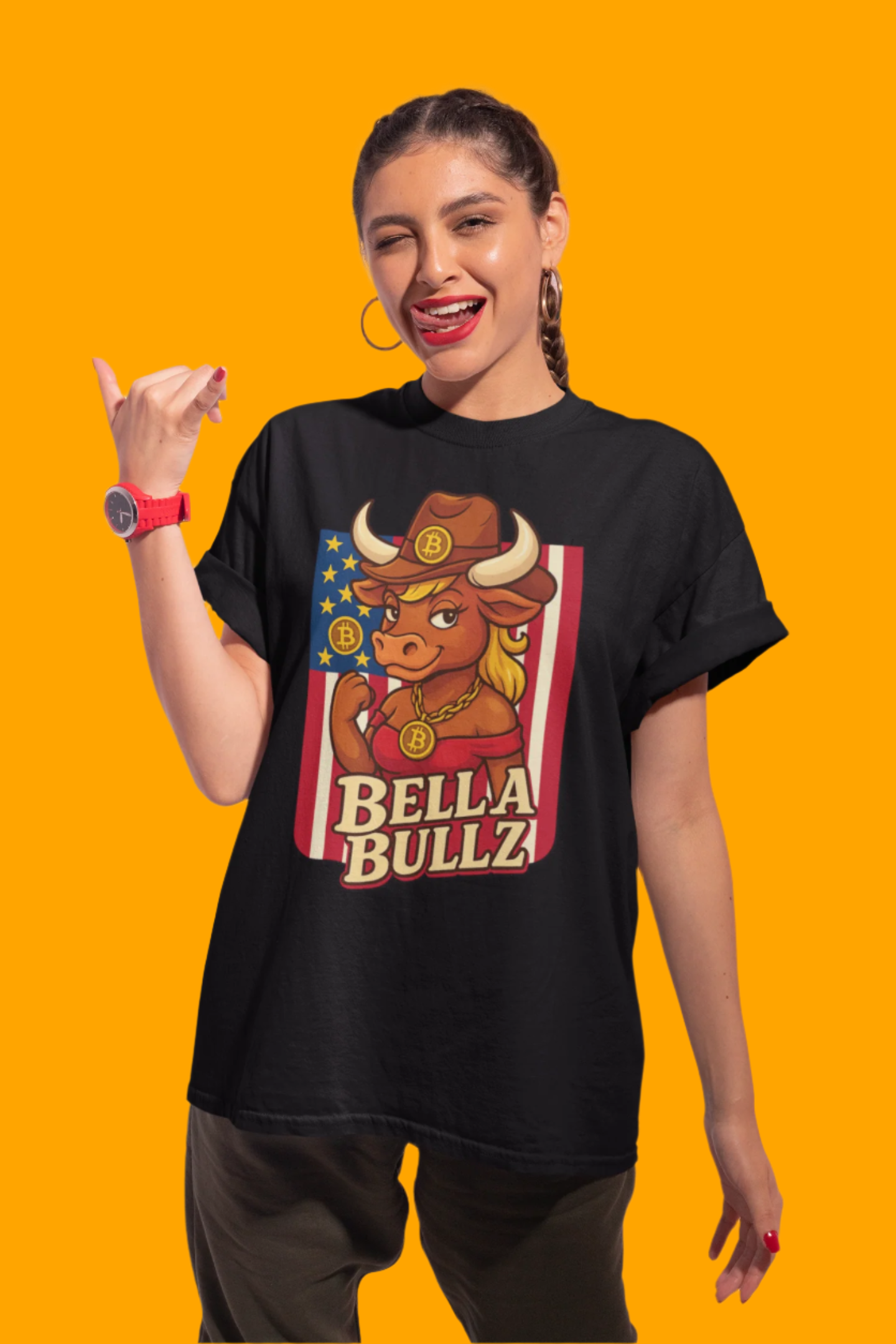 Bella Bullz Texas Cowboy Style for Crypto Women Limited Design Fashion Tee
