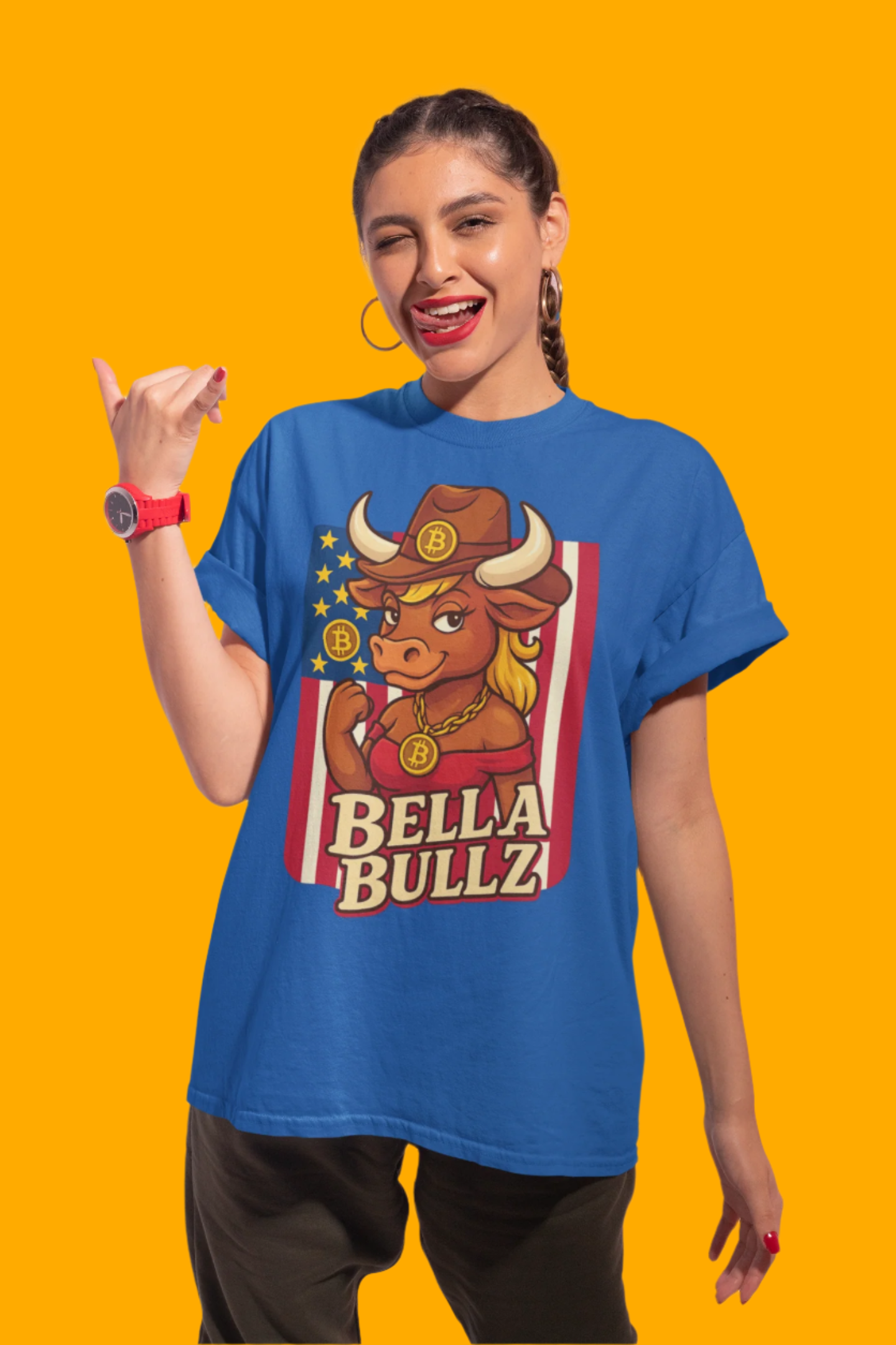 Bella Bullz Texas Cowboy Style for Crypto Women Limited Design Fashion Tee