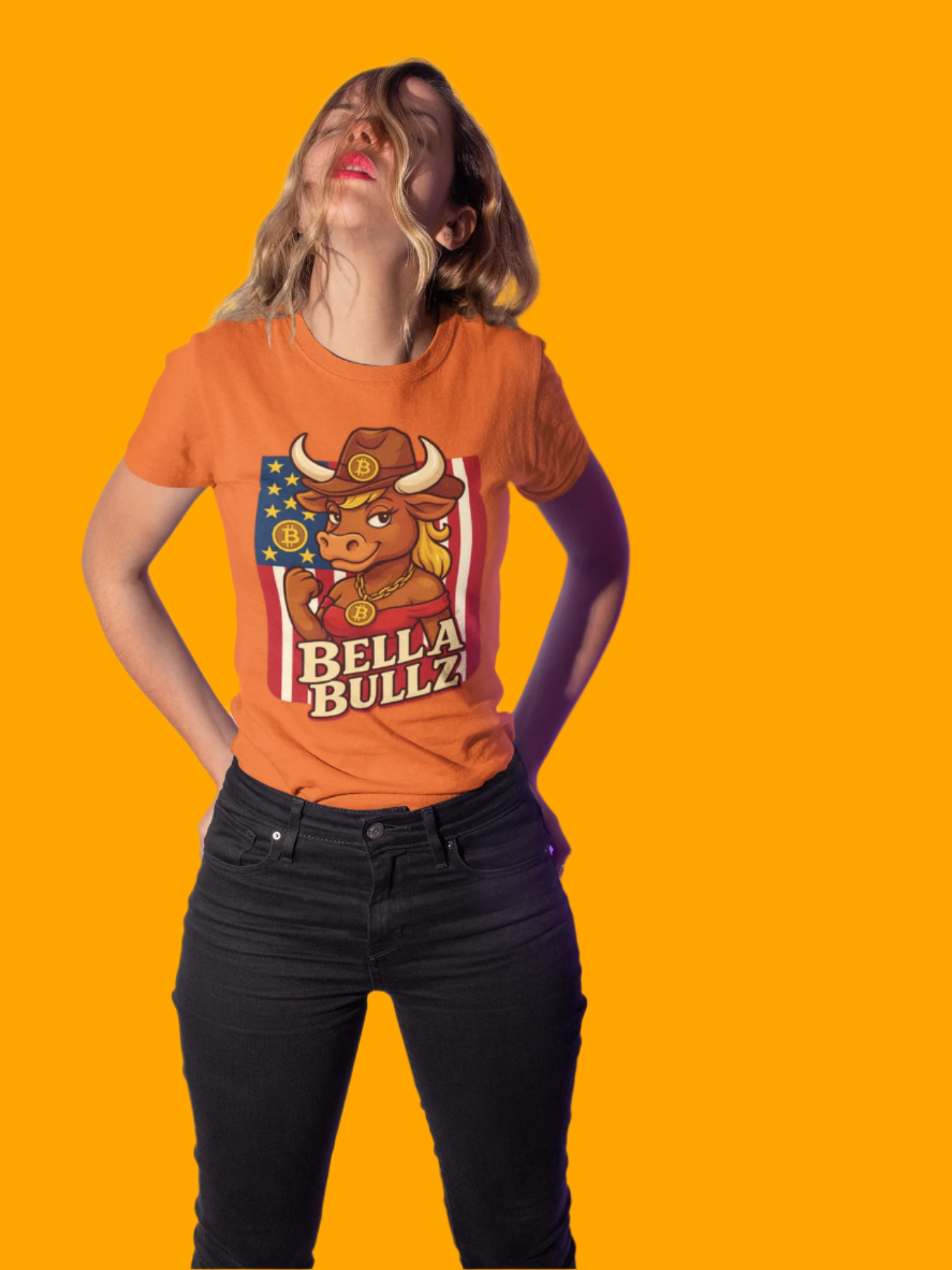 Bella Bullz Texas Cowboy Style for Crypto Women Limited Design Fashion Tee