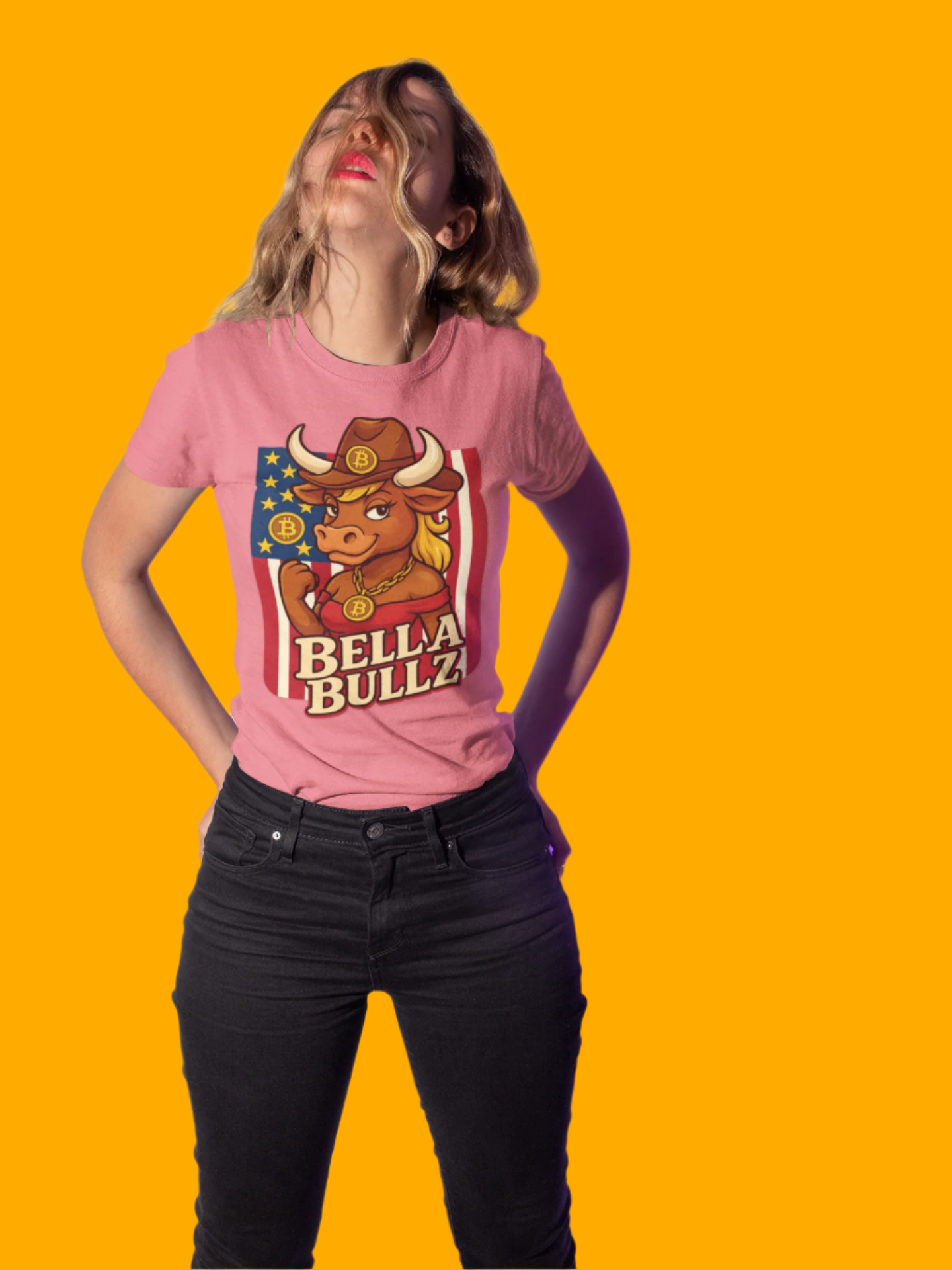 Bella Bullz Texas Cowboy Style for Crypto Women Limited Design Fashion Tee