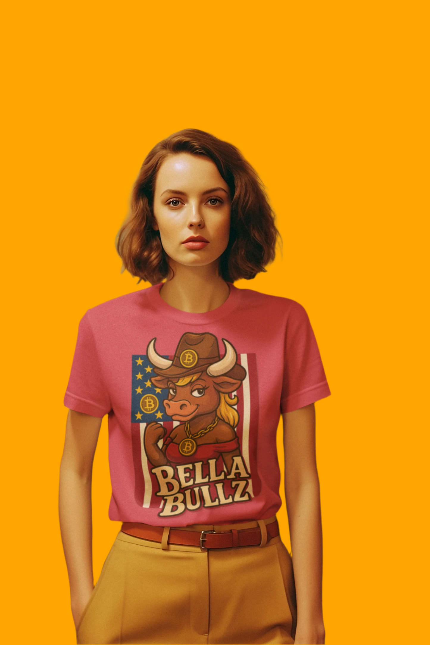 Bella Bullz Texas Cowboy Style for Crypto Women Limited Design Fashion Tee