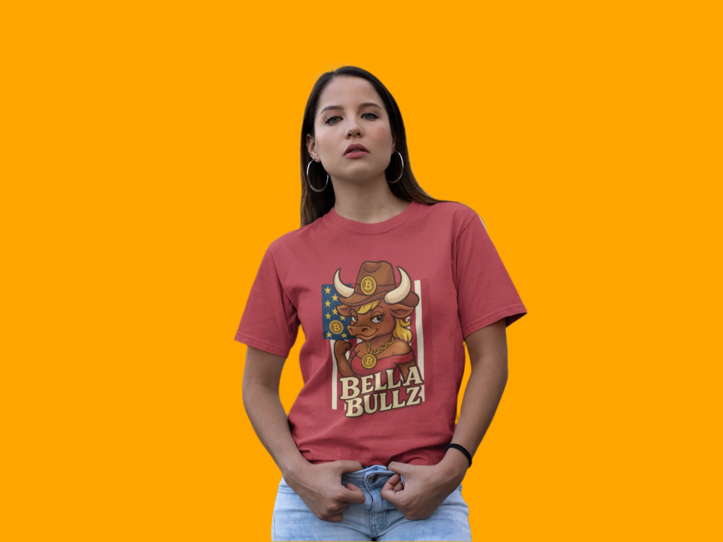 Bella Bullz Texas Cowboy Style for Crypto Women Limited Design Fashion Tee