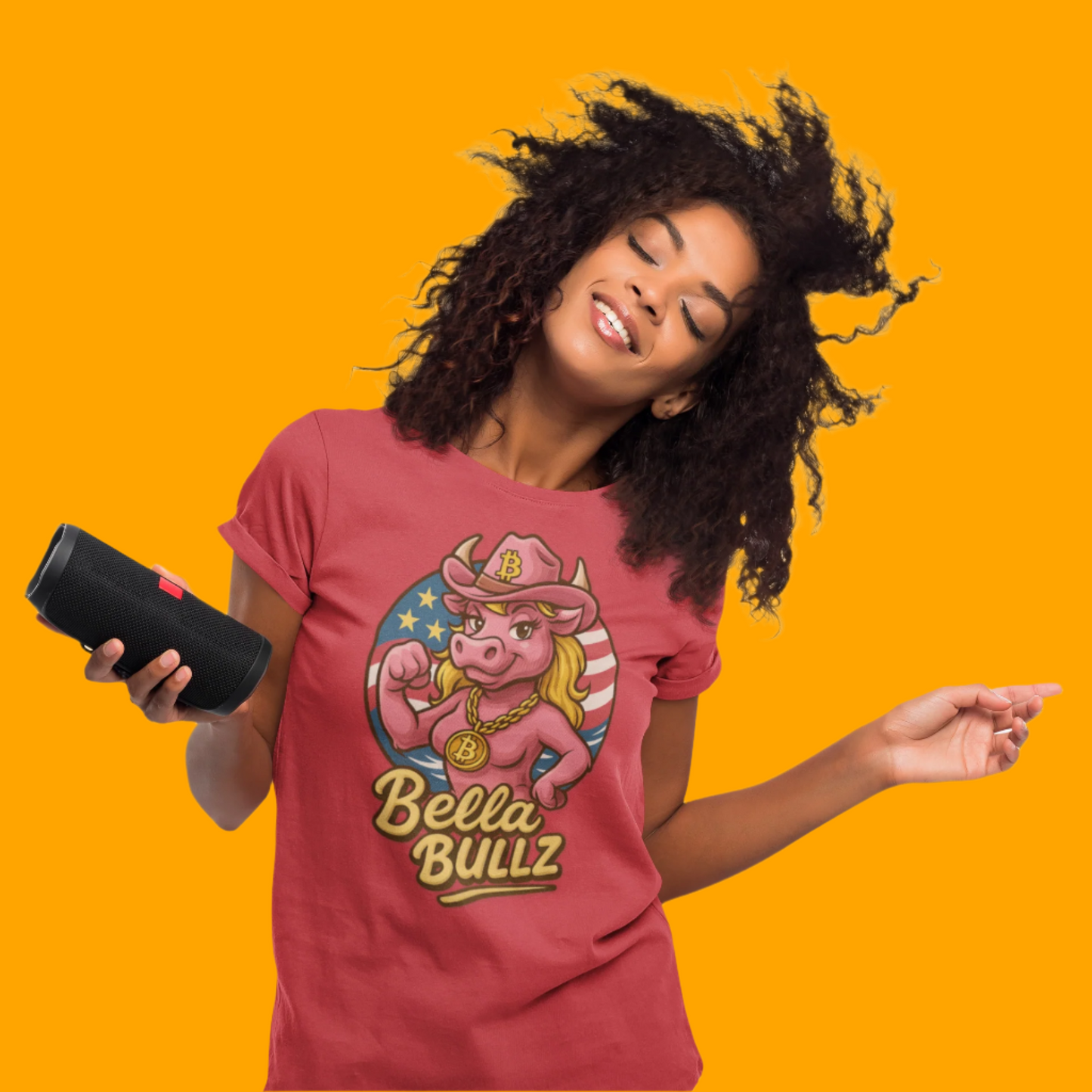 Bella Bullz Women's Summer Cotton Tee, Crypto Cowgirl T-shirt, Crypto Themed Gift, Western Style Shirt, Great for Holidays