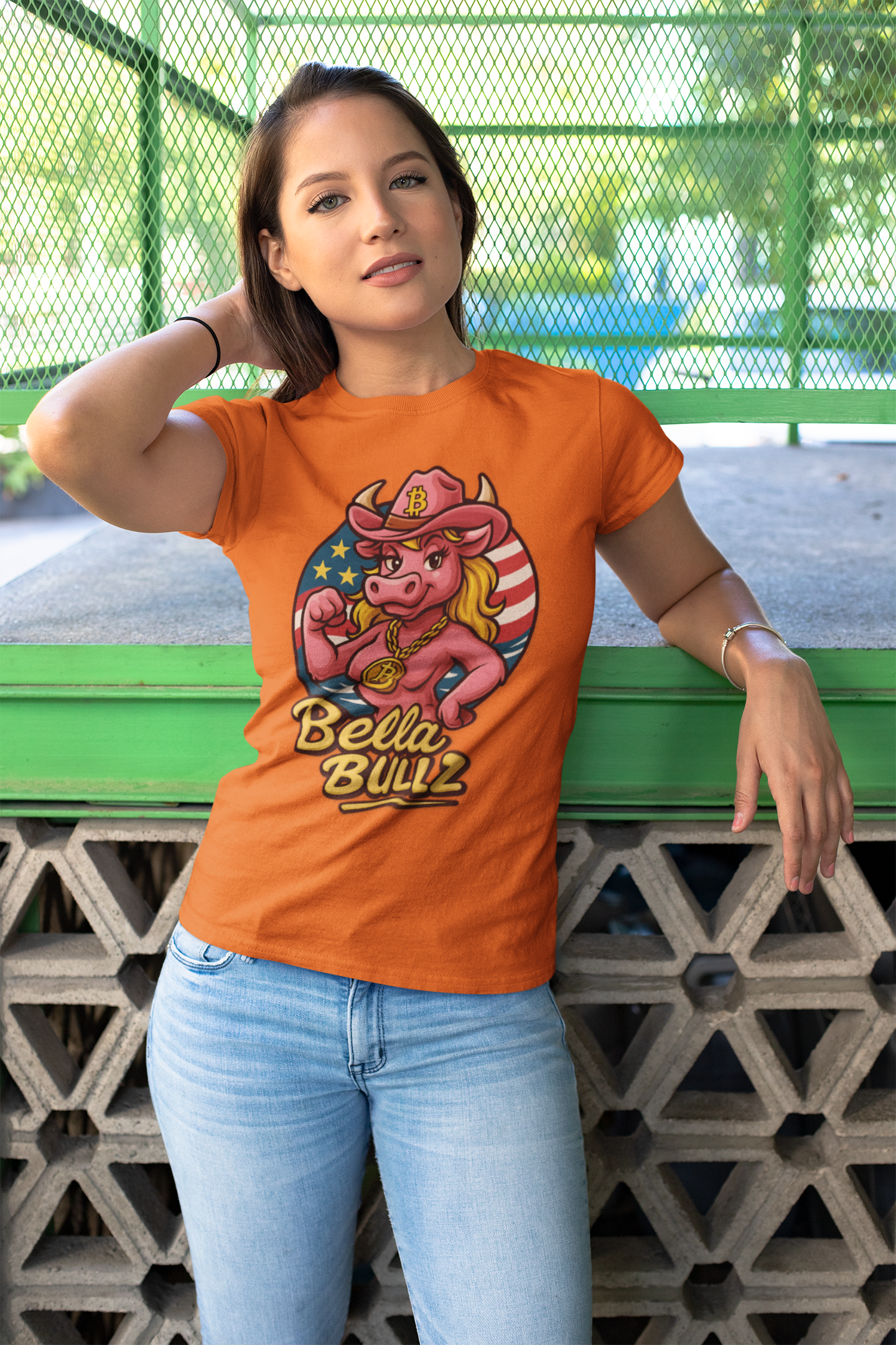 Bella Bullz Women's Summer Cotton Tee, Crypto Cowgirl T-shirt, Crypto Themed Gift, Western Style Shirt, Great for Holidays
