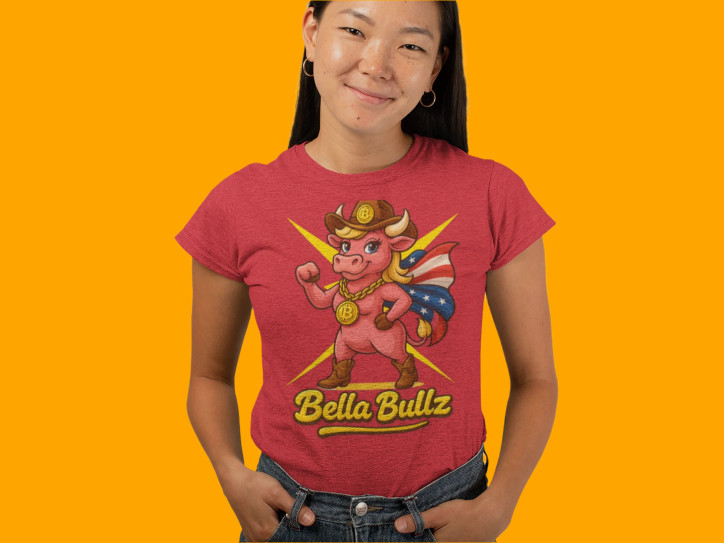 Cowgirl Crypto Tee, Women's Bitcoin Shirt, Bella Bullz Graphic Tee, Crypto Bull Top, Gift for Crypto Lovers