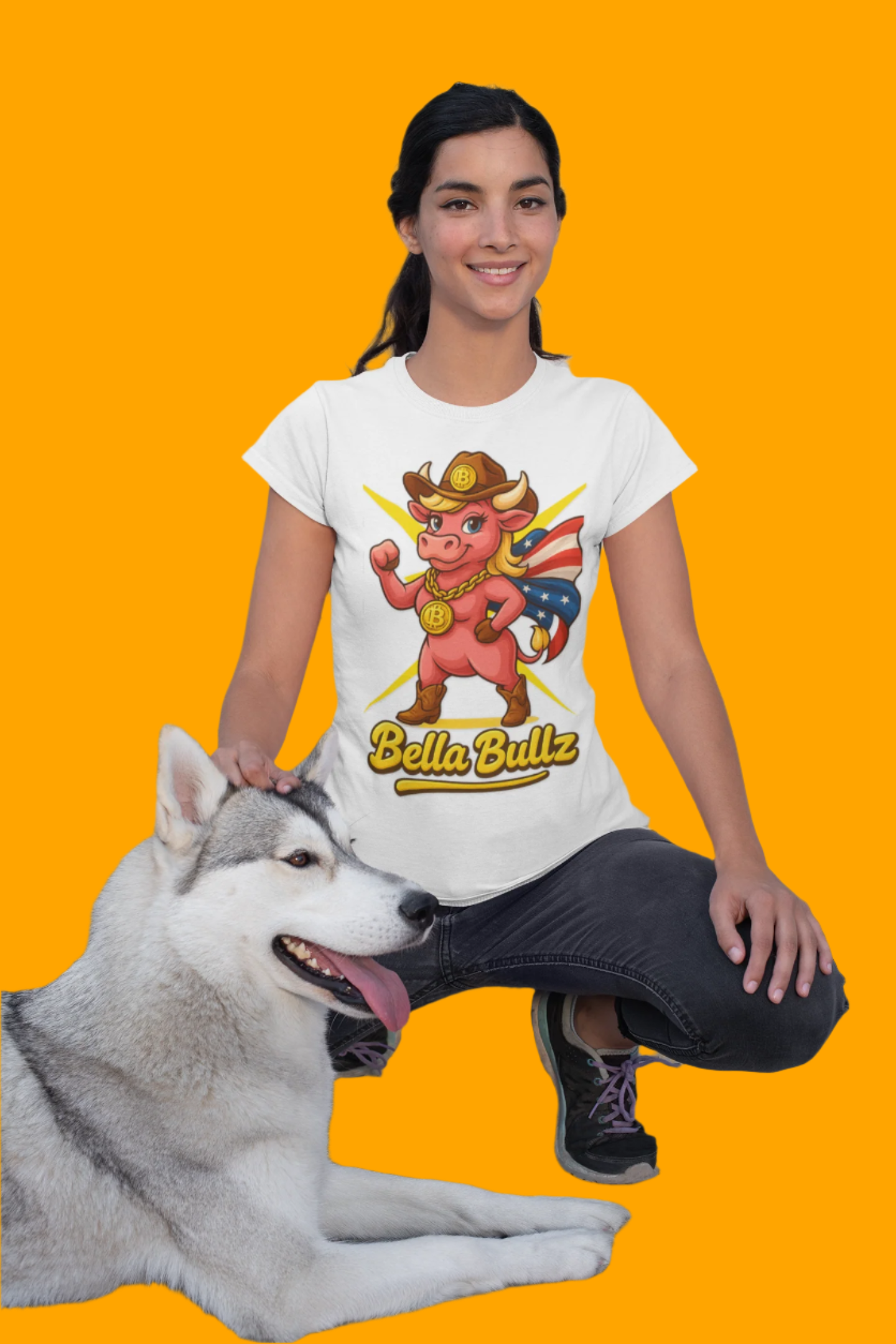 Cowgirl Crypto Tee, Women's Bitcoin Shirt, Bella Bullz Graphic Tee, Crypto Bull Top, Gift for Crypto Lovers