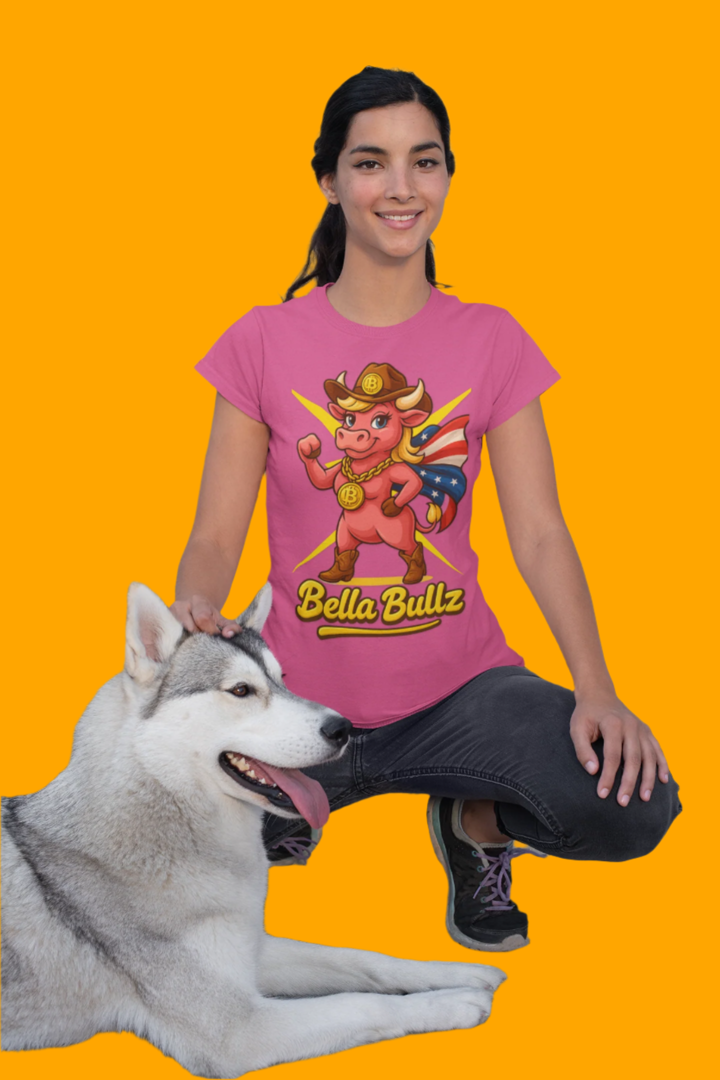 Cowgirl Crypto Tee, Women's Bitcoin Shirt, Bella Bullz Graphic Tee, Crypto Bull Top, Gift for Crypto Lovers