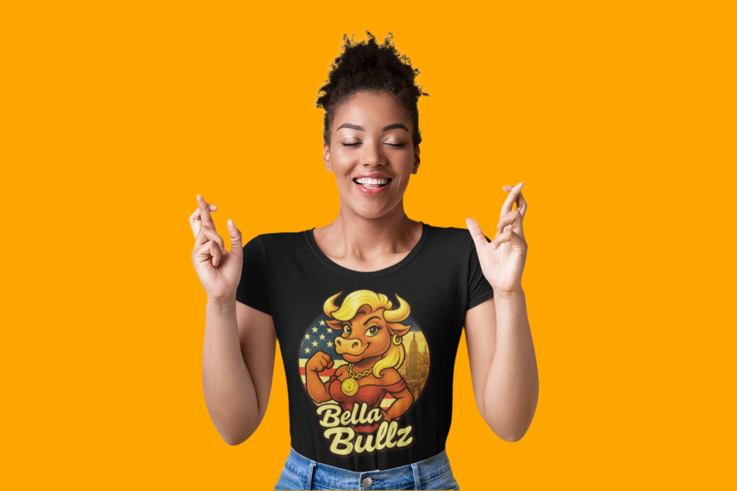 Empowering Women's Crypto Cotton Tee - Bella Bullz Limited Design High Quality Cotton Summer Shirt