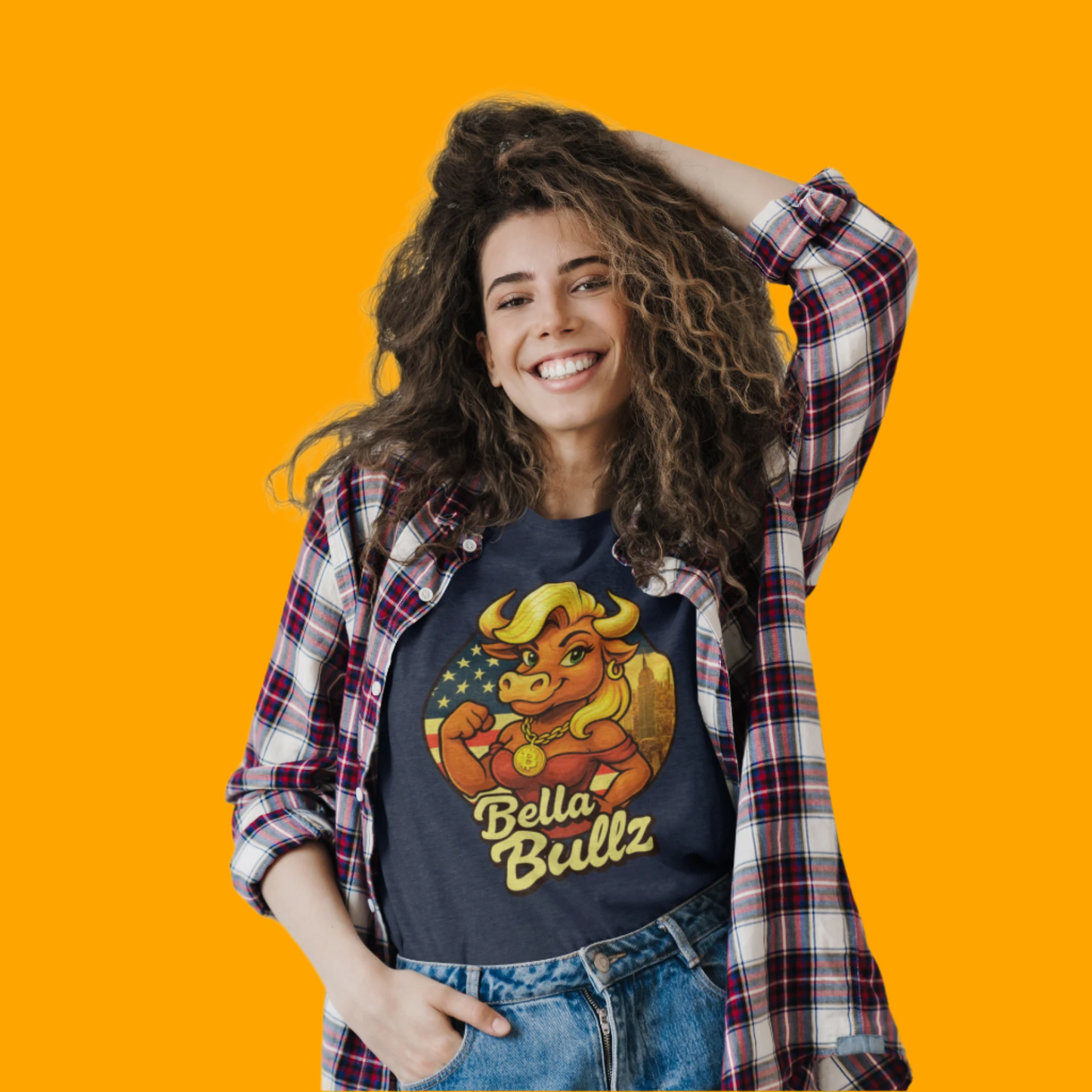 Empowering Women's Crypto Cotton Tee - Bella Bullz Limited Design High Quality Cotton Summer Shirt