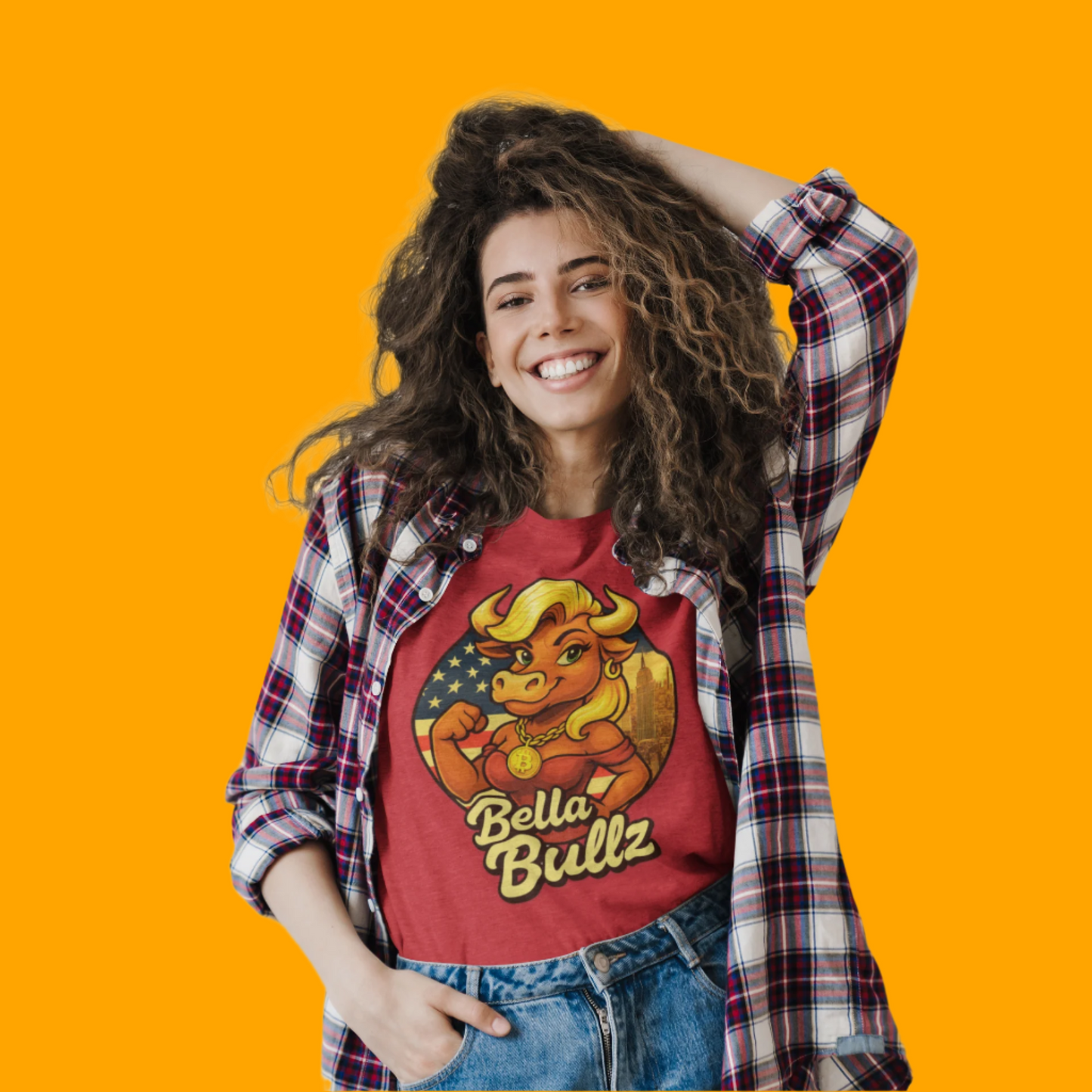 Empowering Women's Crypto Cotton Tee - Bella Bullz Limited Design High Quality Cotton Summer Shirt