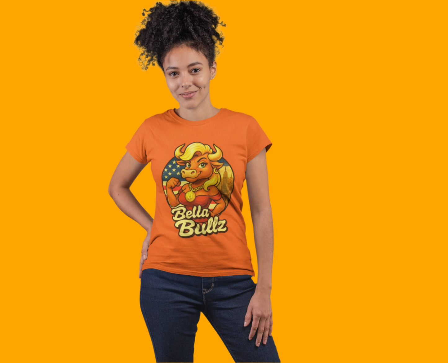 Empowering Women's Crypto Cotton Tee - Bella Bullz Limited Design High Quality Cotton Summer Shirt