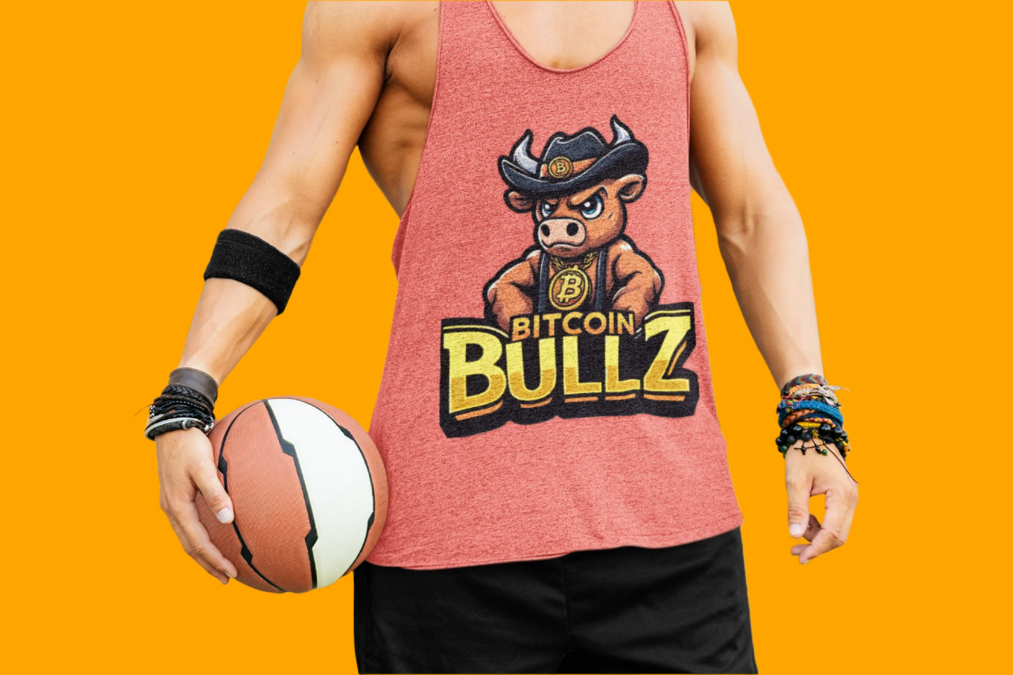 Bitcoin Bullz Garment-Dyed Tank Top | Crypto Lover Gift | Men's Summer Wear | Graphic Tee for Festivals, Beach, Gym