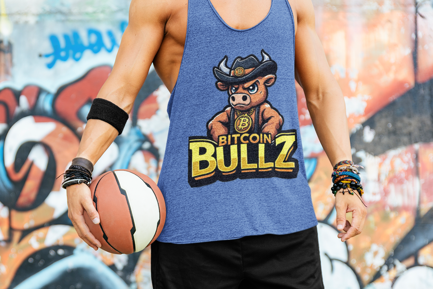 Bitcoin Bullz Garment-Dyed Tank Top | Crypto Lover Gift | Men's Summer Wear | Graphic Tee for Festivals, Beach, Gym