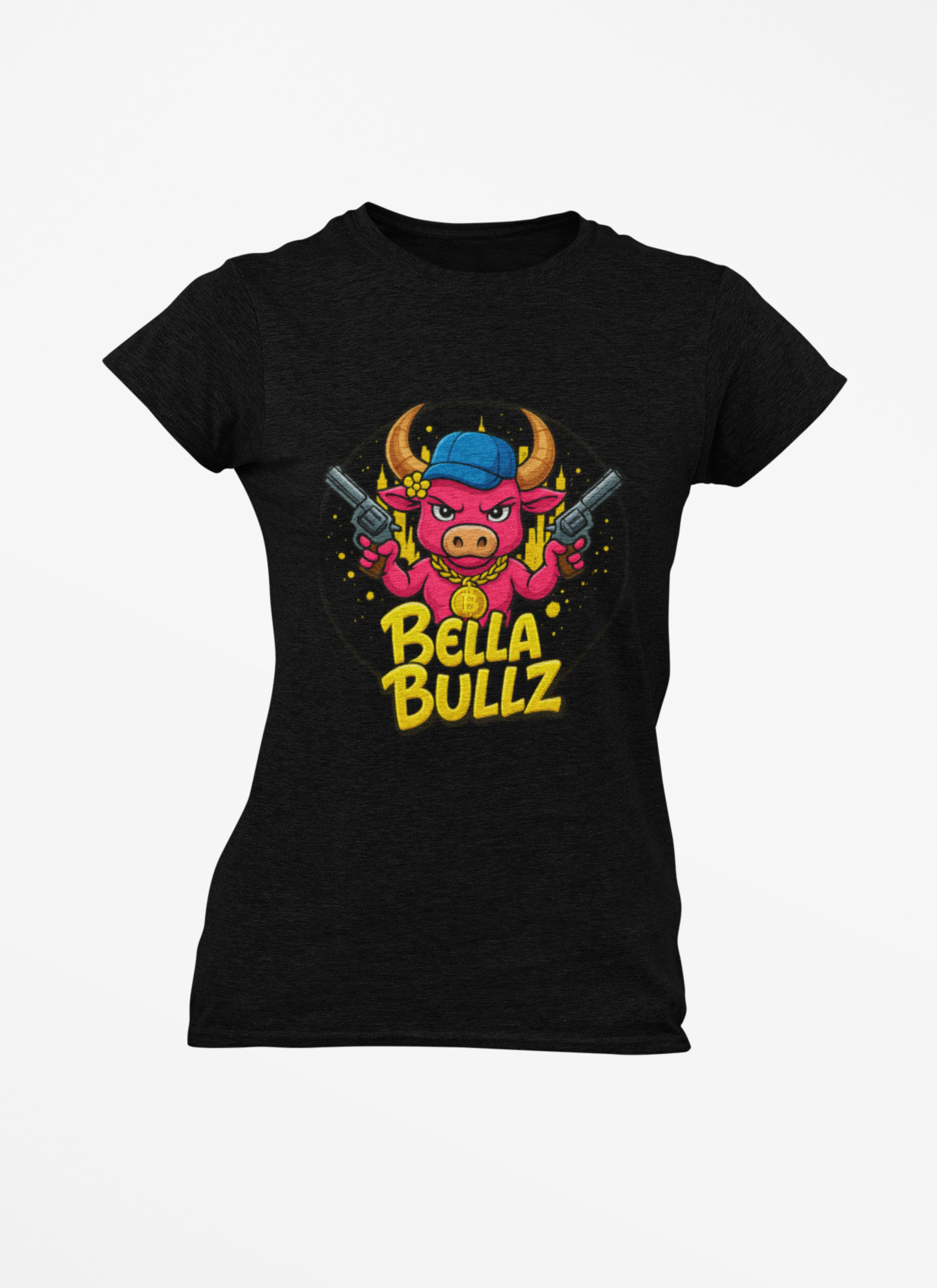 Bella Bullz Graphic Tee, Fun Women's T-Shirt, Casual Streetwear, Gift for Her, Summer Style, Cute Graphic Top