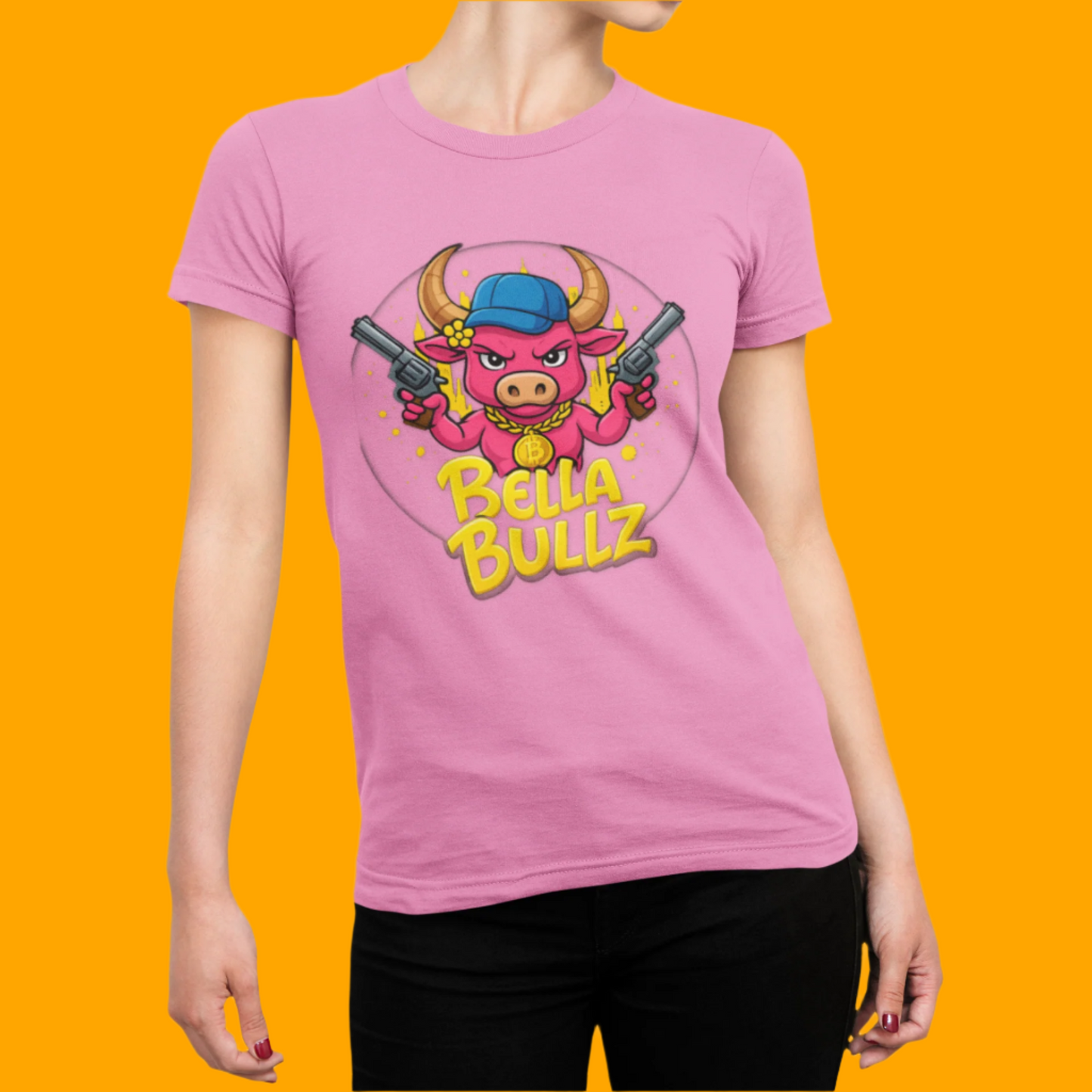 Bella Bullz Graphic Tee, Fun Women's T-Shirt, Casual Streetwear, Gift for Her, Summer Style, Cute Graphic Top