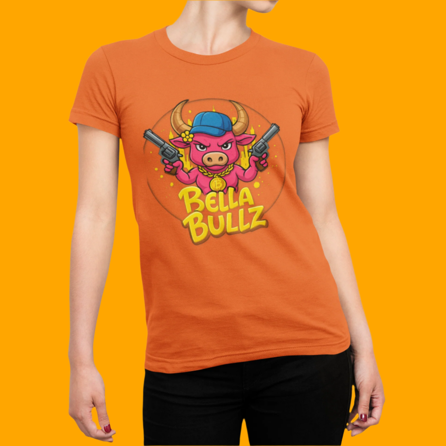 Bella Bullz Graphic Tee, Fun Women's T-Shirt, Casual Streetwear, Gift for Her, Summer Style, Cute Graphic Top