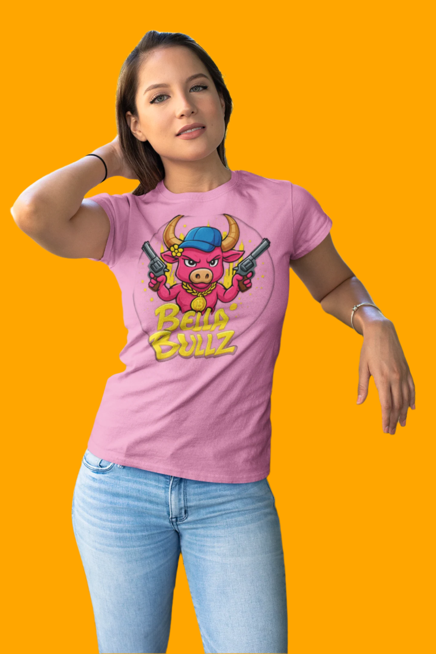 Bella Bullz Graphic Tee, Fun Women's T-Shirt, Casual Streetwear, Gift for Her, Summer Style, Cute Graphic Top