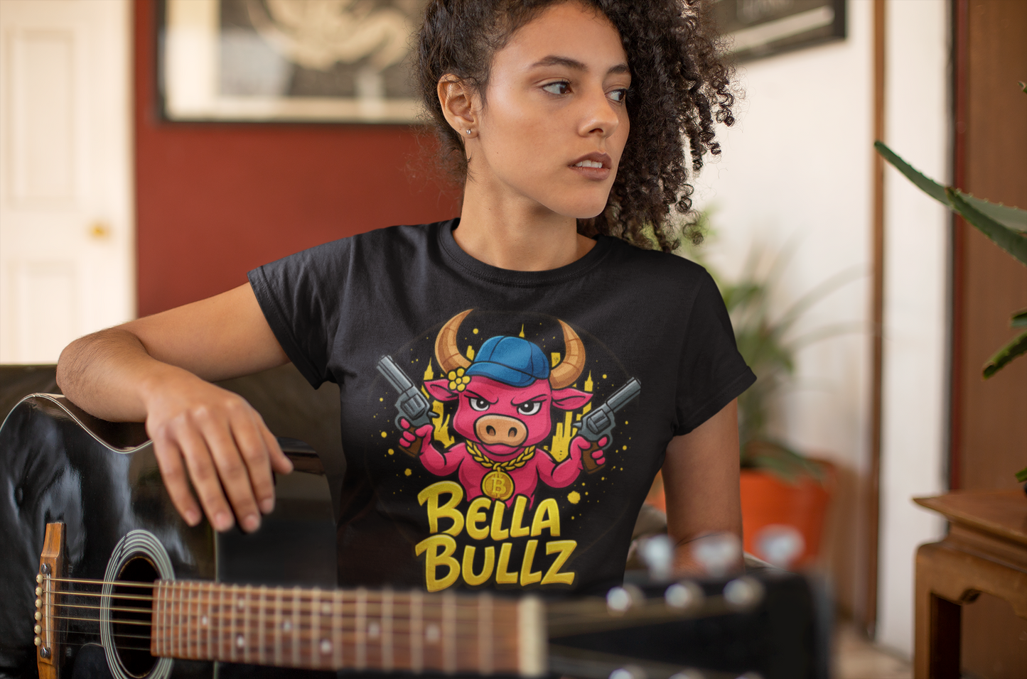 Bella Bullz Graphic Tee, Fun Women's T-Shirt, Casual Streetwear, Gift for Her, Summer Style, Cute Graphic Top