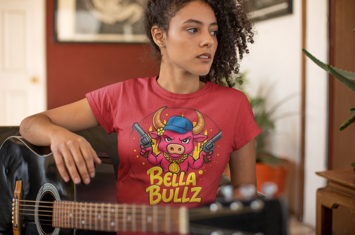 Bella Bullz Graphic Tee, Fun Women's T-Shirt, Casual Streetwear, Gift for Her, Summer Style, Cute Graphic Top