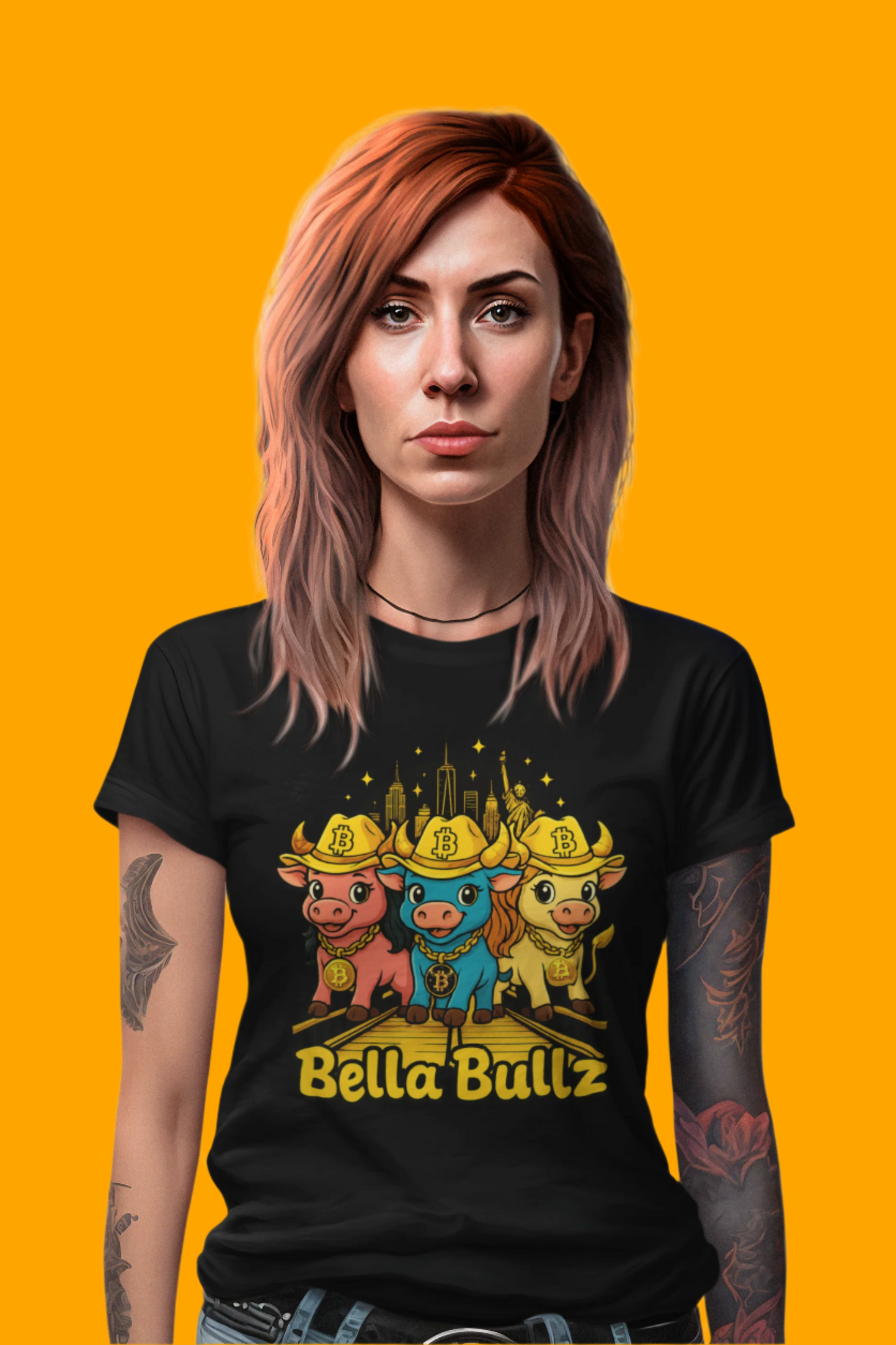 Bella Bullz Graphic Tee -Limited Design Cowgirl NYC Themed Shirt, Cute Animal Shirt