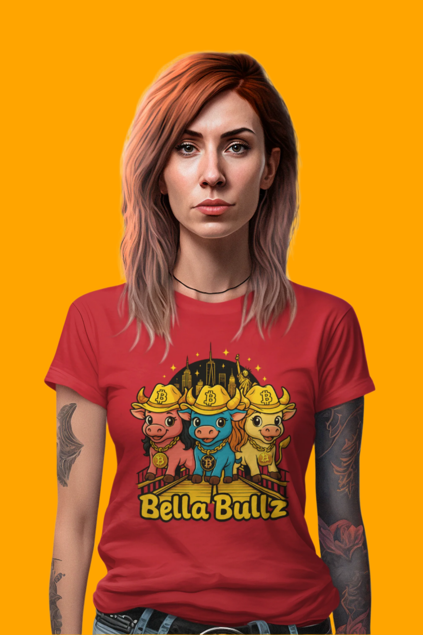 Bella Bullz Graphic Tee -Limited Design Cowgirl NYC Themed Shirt, Cute Animal Shirt