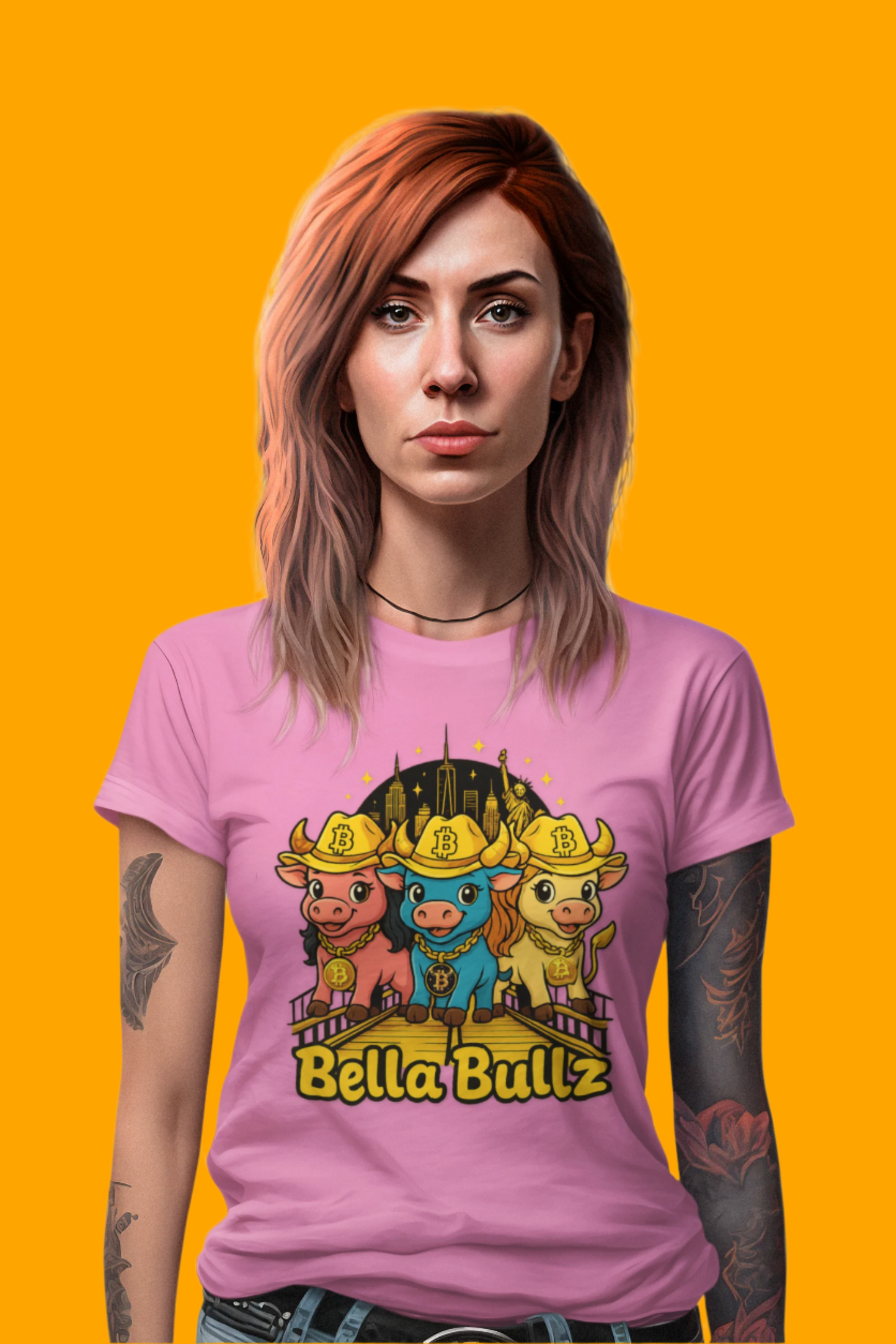 Bella Bullz Graphic Tee -Limited Design Cowgirl NYC Themed Shirt, Cute Animal Shirt