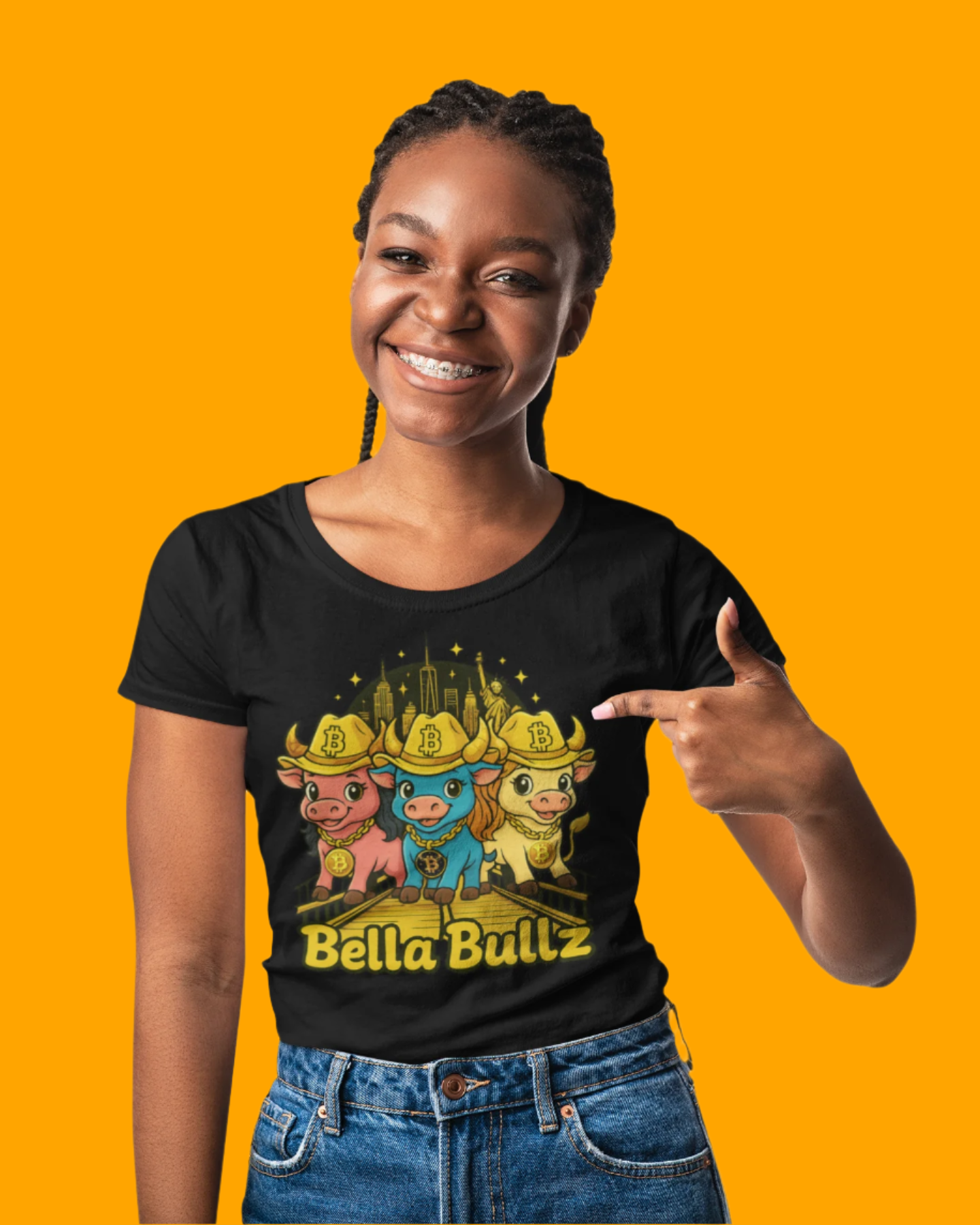 Bella Bullz Graphic Tee -Limited Design Cowgirl NYC Themed Shirt, Cute Animal Shirt