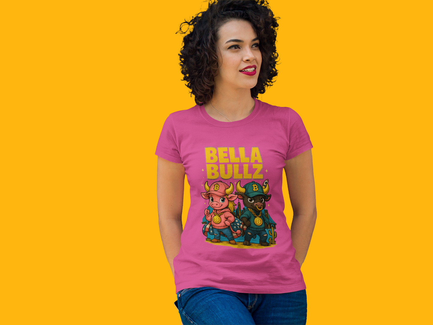 Bella Bullz Women's Cotton Tee - Fun Graphic Tee for Cow Lovers, Casual Wear, Birthday Gifts, Farmhouse Style, Trendy Apparel