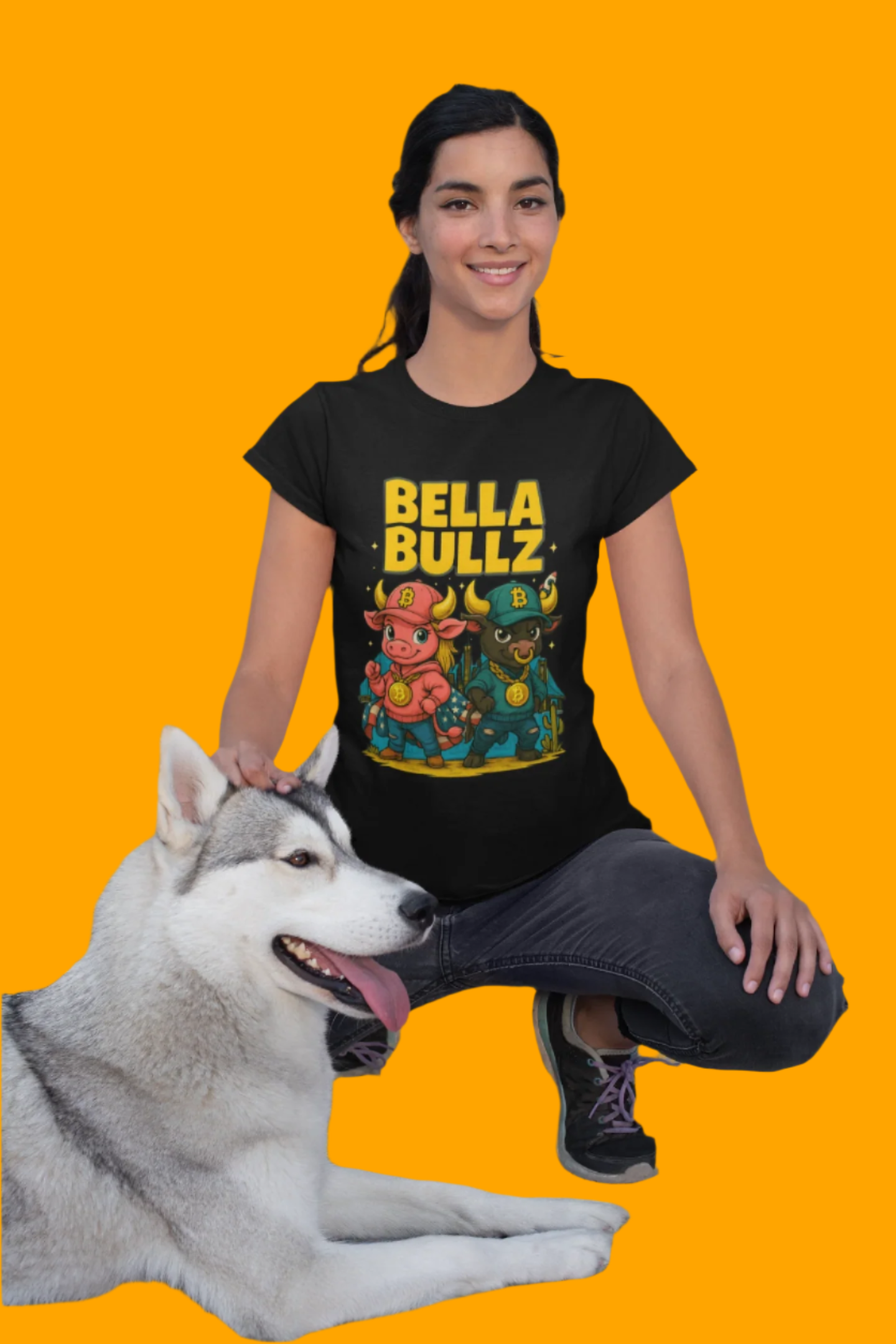 Bella Bullz Women's Cotton Tee - Fun Graphic Tee for Cow Lovers, Casual Wear, Birthday Gifts, Farmhouse Style, Trendy Apparel
