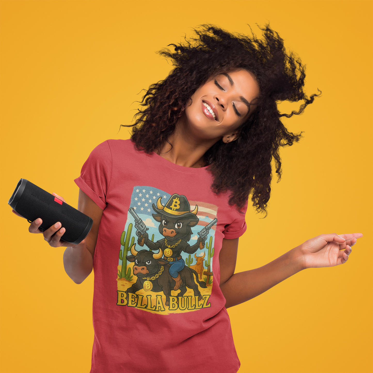 Women’s Graphic Tee - Crypto Bullz Western Texas Shirt, Crypto Passion, Rodeo Bella Bullz, Limited Design
