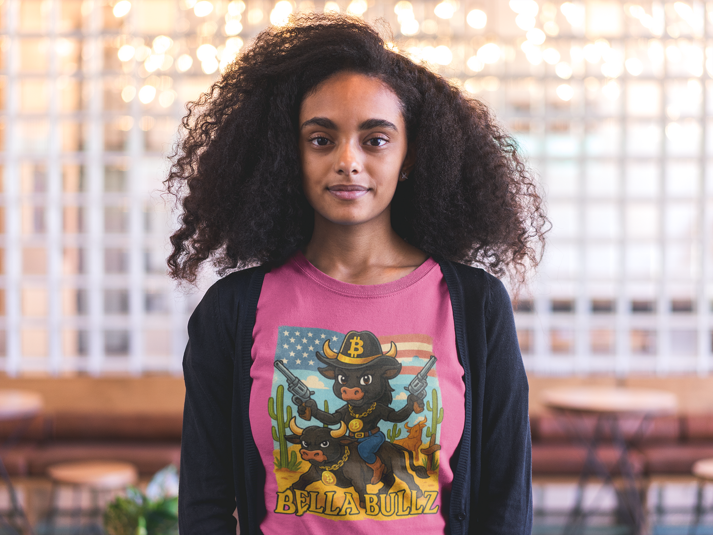 Women’s Graphic Tee - Crypto Bullz Western Texas Shirt, Crypto Passion, Rodeo Bella Bullz, Limited Design