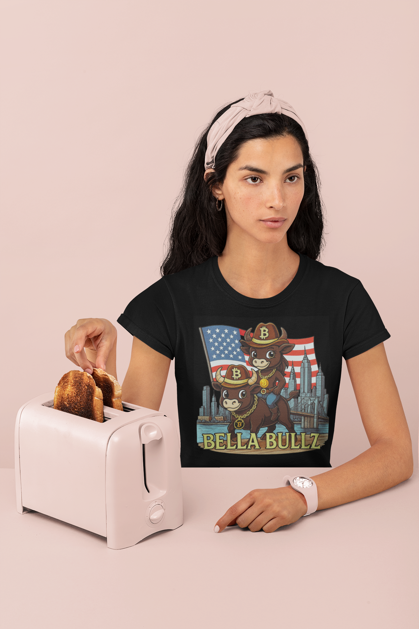 Patriotic Women's T-Shirt, Bella Bullz Tee, Crypto Quality Tee, Casual Summer Wear, Crypto Independence