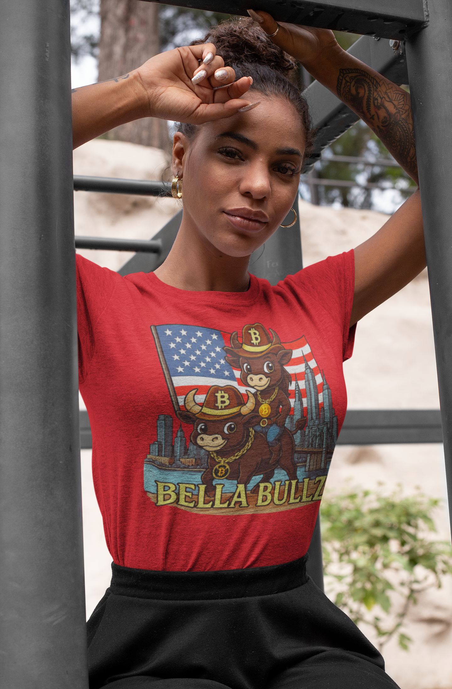 Patriotic Women's T-Shirt, Bella Bullz Tee, Crypto Quality Tee, Casual Summer Wear, Crypto Independence