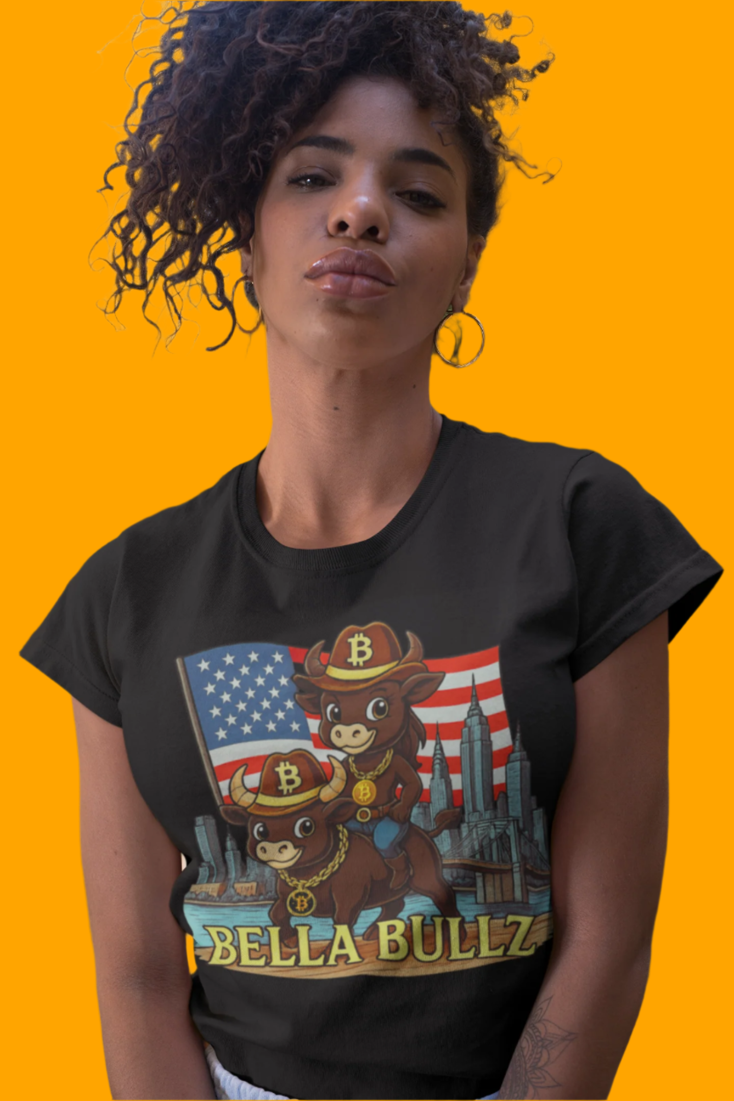 Patriotic Women's T-Shirt, Bella Bullz Tee, Crypto Quality Tee, Casual Summer Wear, Crypto Independence