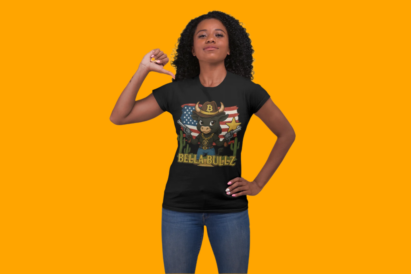 Western-Themed Women's Tee, Exclusive Designs, Crypto Lovers Bitcoin Patriotic Clothing, Cowgirl Women's Top, Americana Style