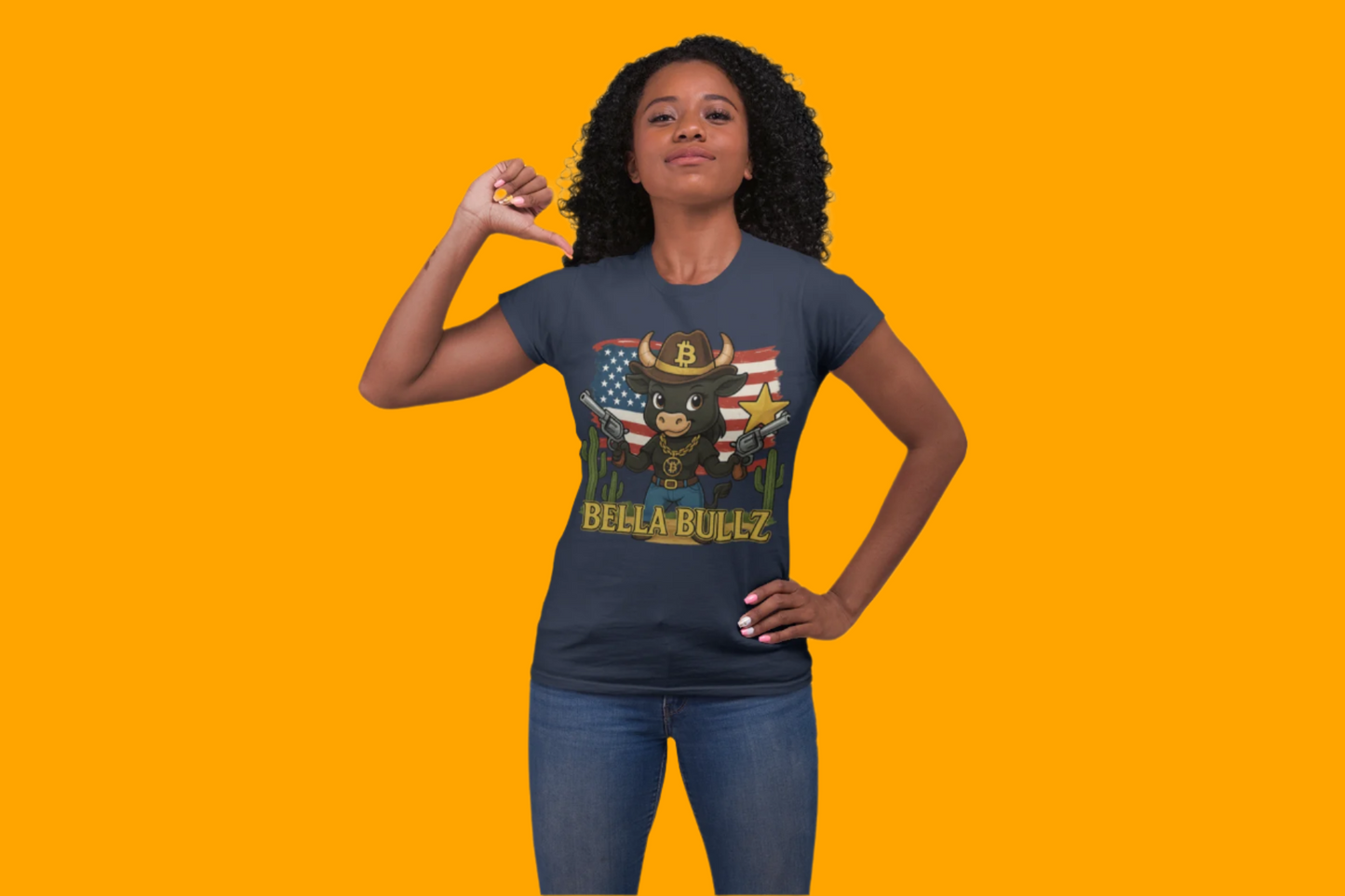 Western-Themed Women's Tee, Exclusive Designs, Crypto Lovers Bitcoin Patriotic Clothing, Cowgirl Women's Top, Americana Style