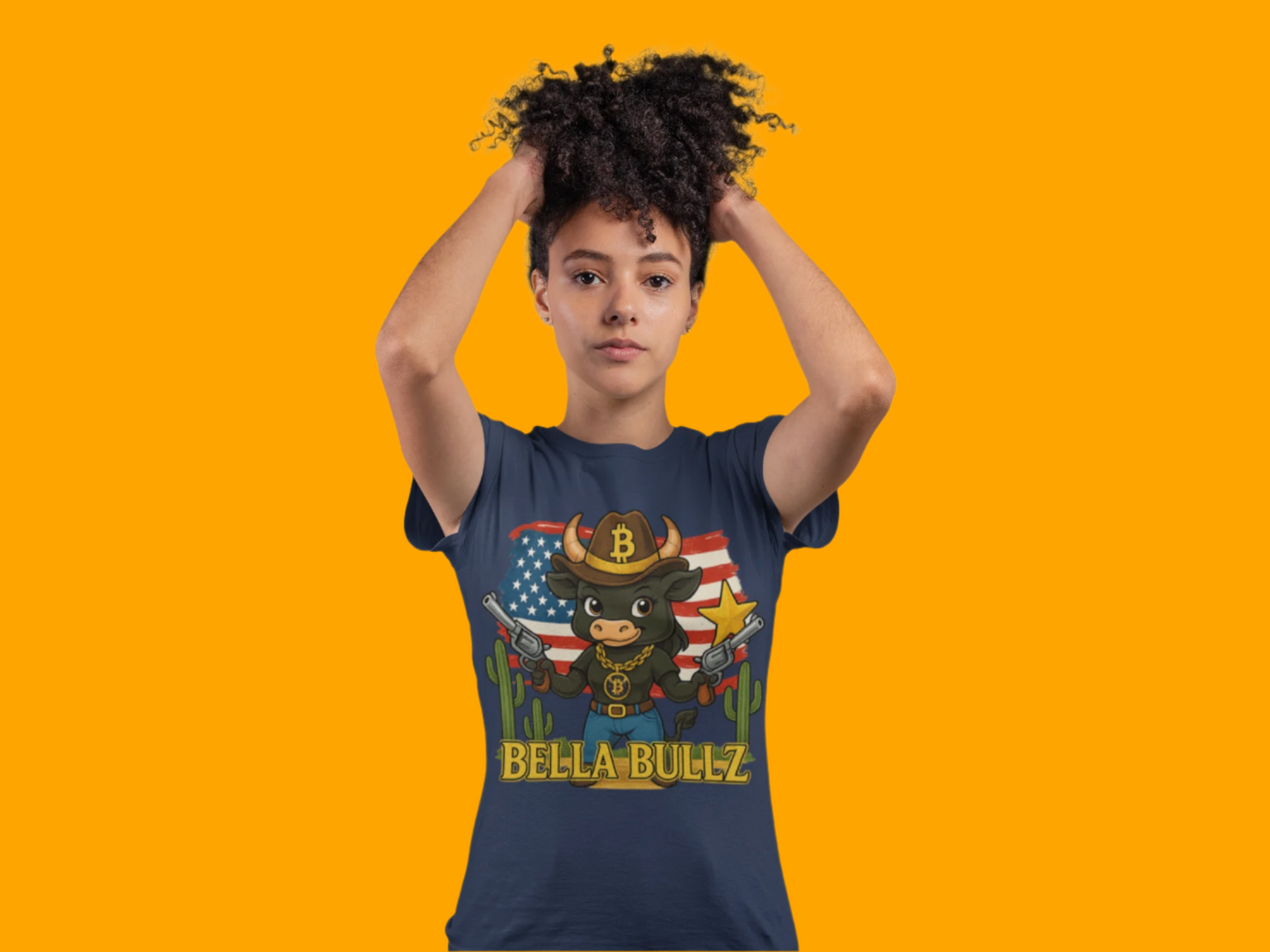 Western-Themed Women's Tee, Exclusive Designs, Crypto Lovers Bitcoin Patriotic Clothing, Cowgirl Women's Top, Americana Style