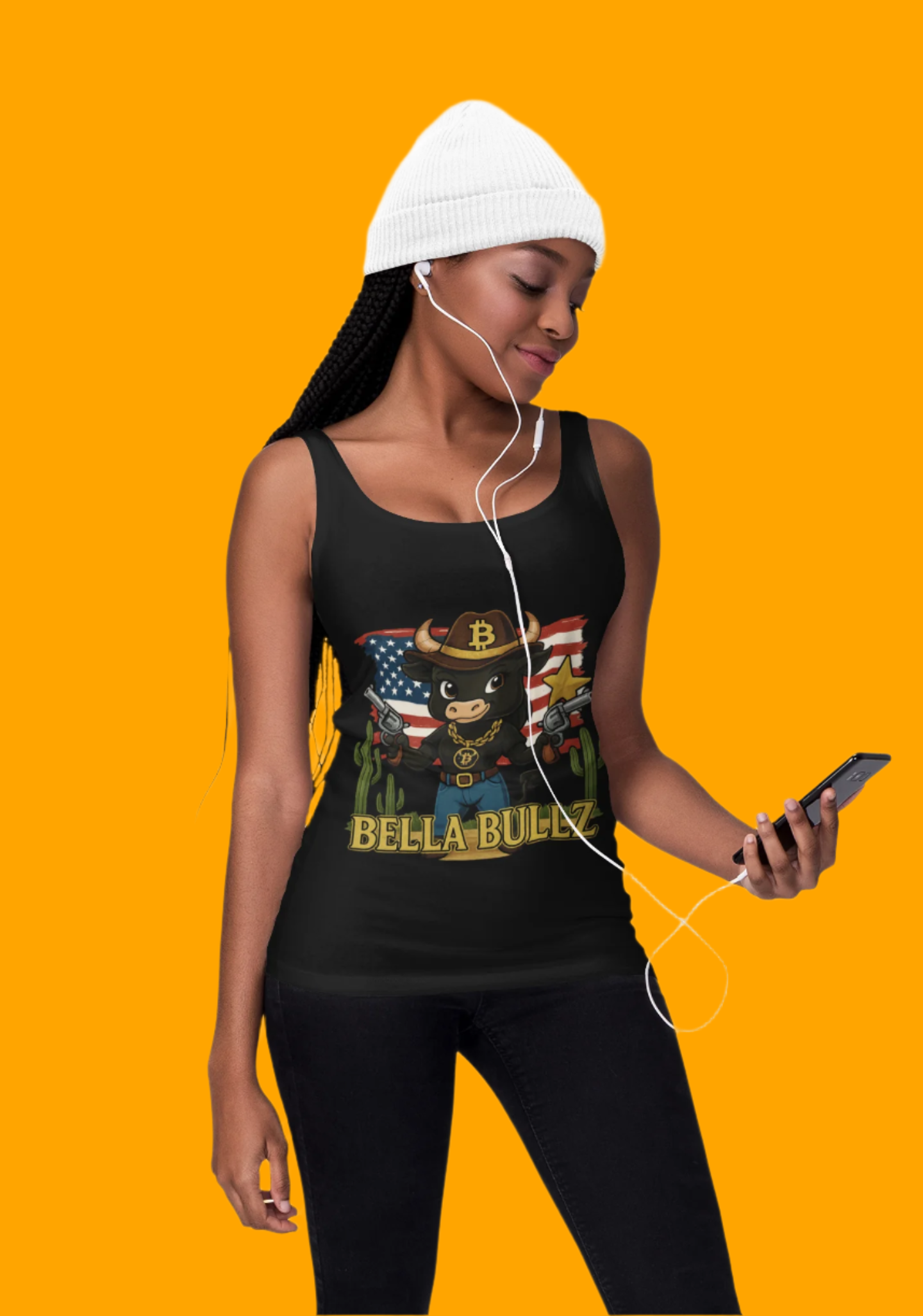 Cowboy-Themed Unisex Tank Top, Casual Summer Wear, Ideal for Rodeos and BBQs, Gift for Bull Lovers, 4th of July Celebration