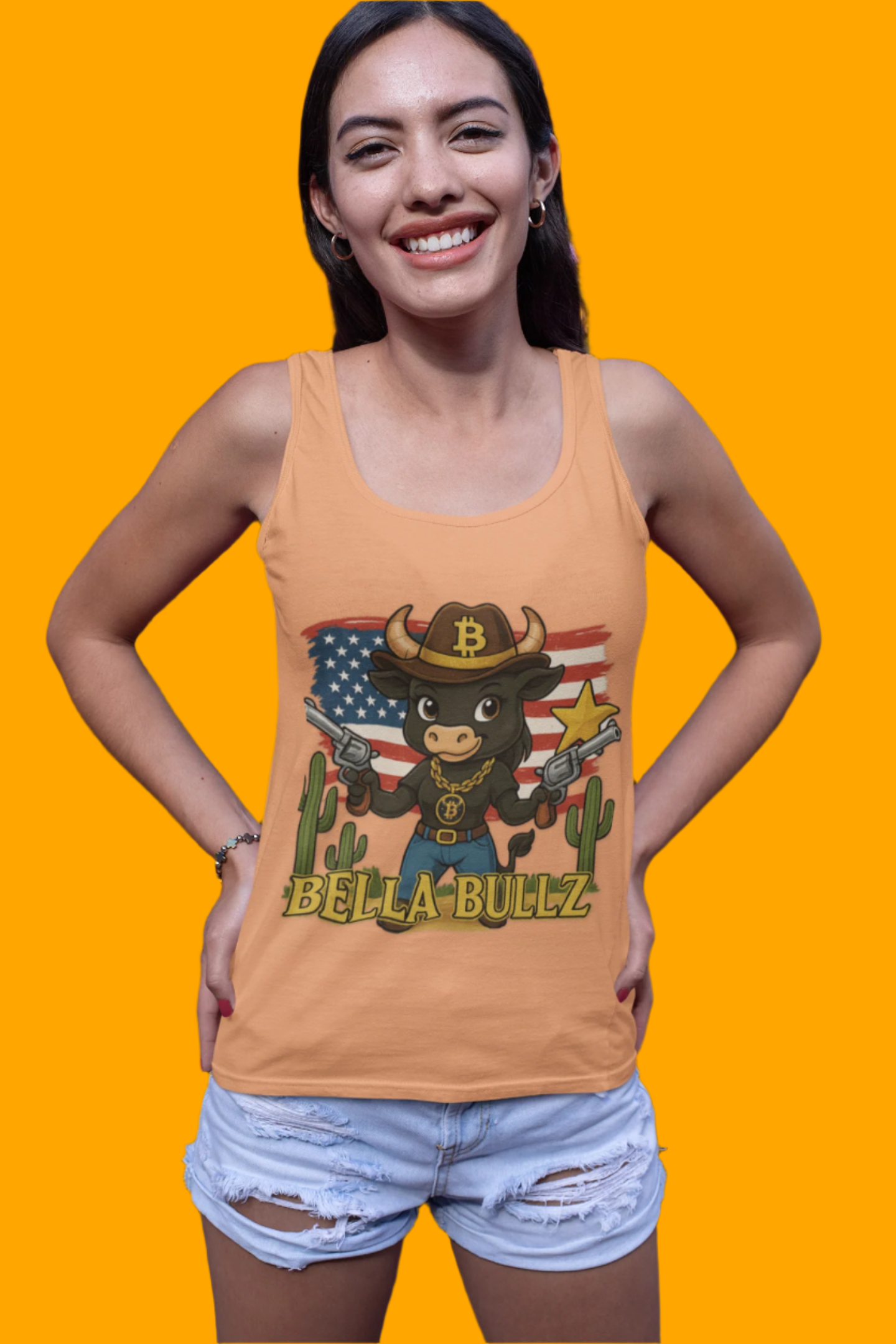 Cowboy-Themed Unisex Tank Top, Casual Summer Wear, Ideal for Rodeos and BBQs, Gift for Bull Lovers, 4th of July Celebration