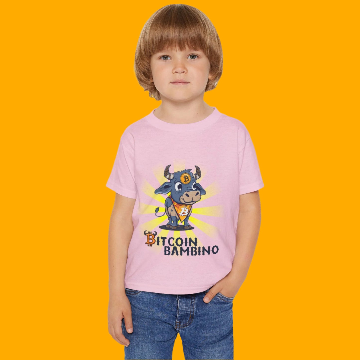 Bitcoin Bambino Toddler T-Shirt, Cute Crypto Shirt, Kids Bitcoin Tee, Bitcoin Gift for Toddlers, Cryptocurrency Apparel