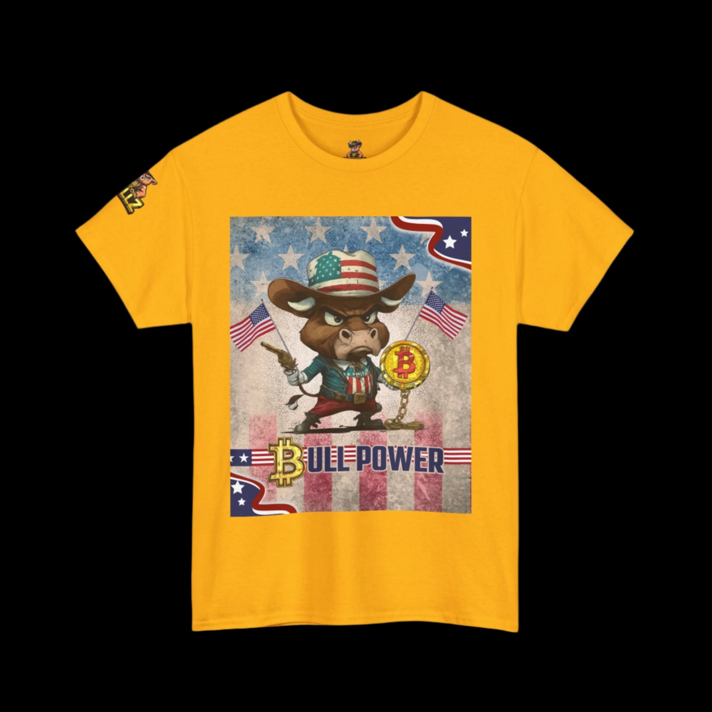 Bitcoin Bullz™ Graphic Athleisure Patriot Tee – Lightweight Crypto Streetwear for Viral HODL Crew Crypto Bitcoin Passion