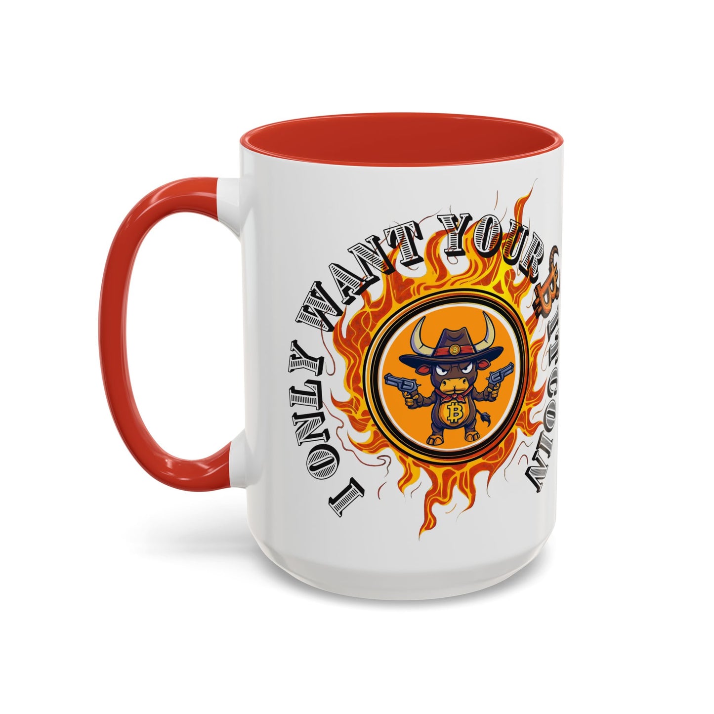 Bitcoin Bull Accent Coffee Mug - Perfect Gift for Crypto Lovers, Unique Mug for Bitcoin Enthusiasts, Cool Coffee Cup for Home or Office